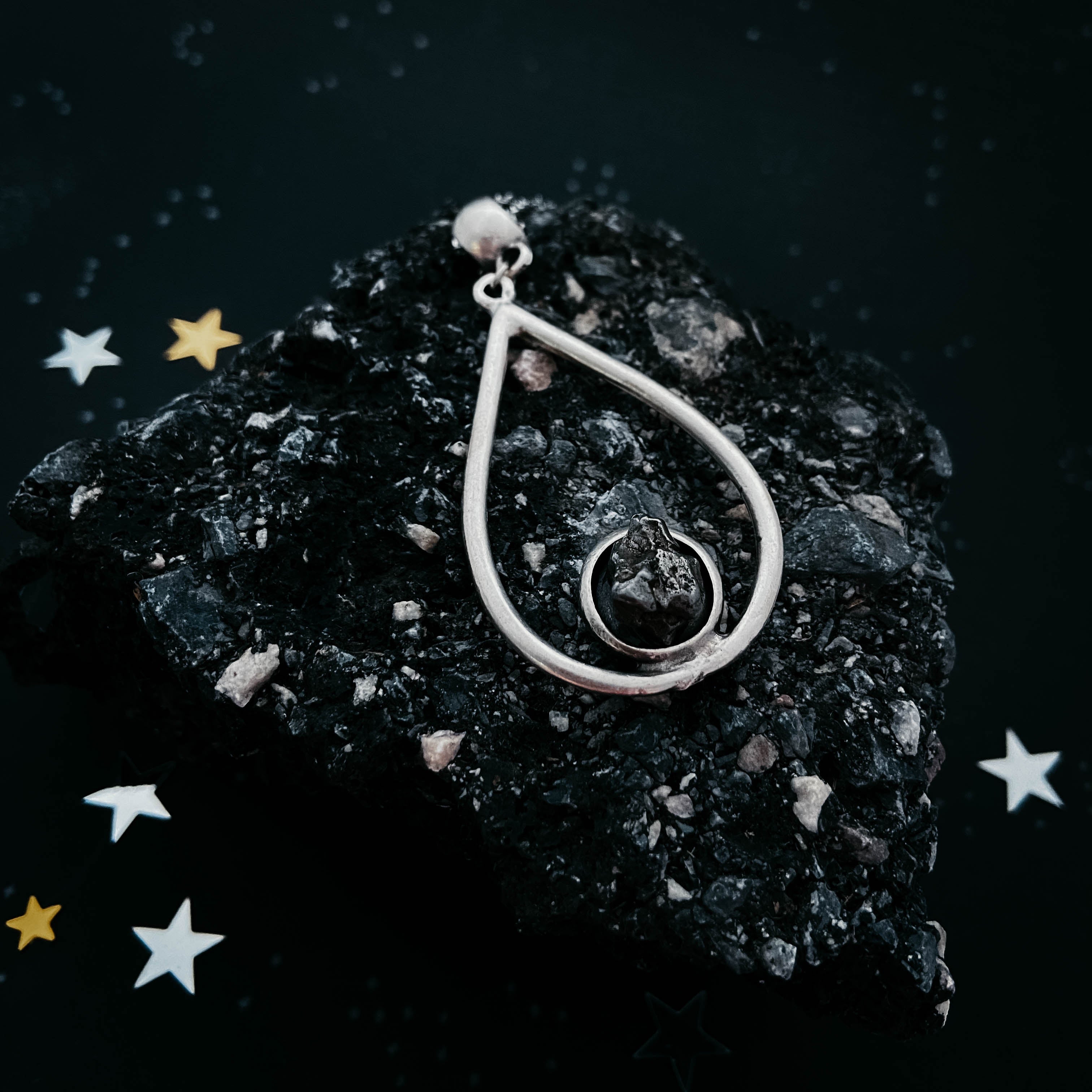 Teardrop Necklace with Authentic Raw Meteorite | Necklace | Wiccan Center