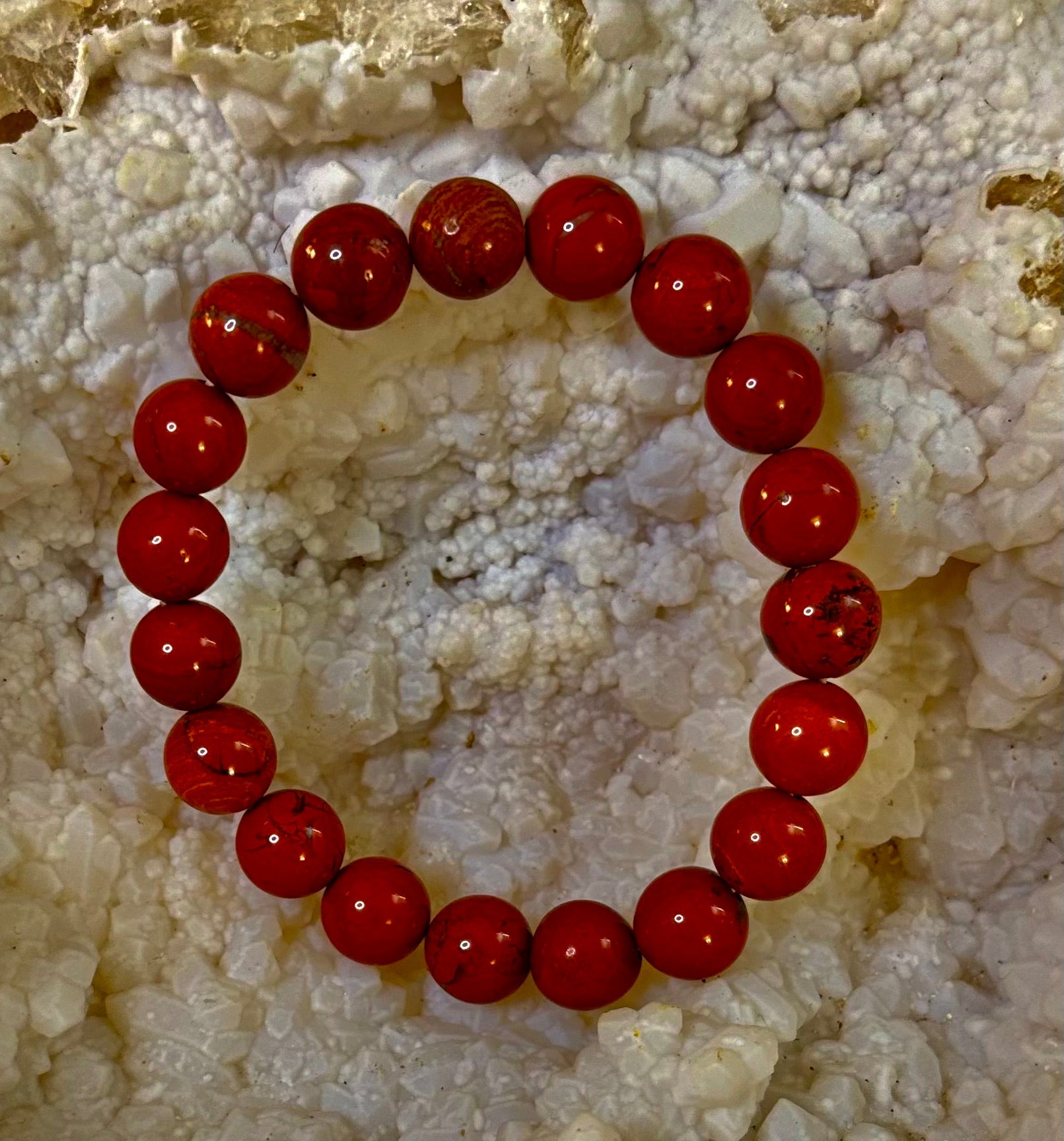 Reiki-Infused Red Jasper Bracelet – 10mm Grounding & Strength Beads | | Wiccan Center