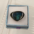 Sterling Silver Triangular Spectrolite Ring - Size 10 -Intuition, Protection & Illumination | Rings | Wiccan Center
