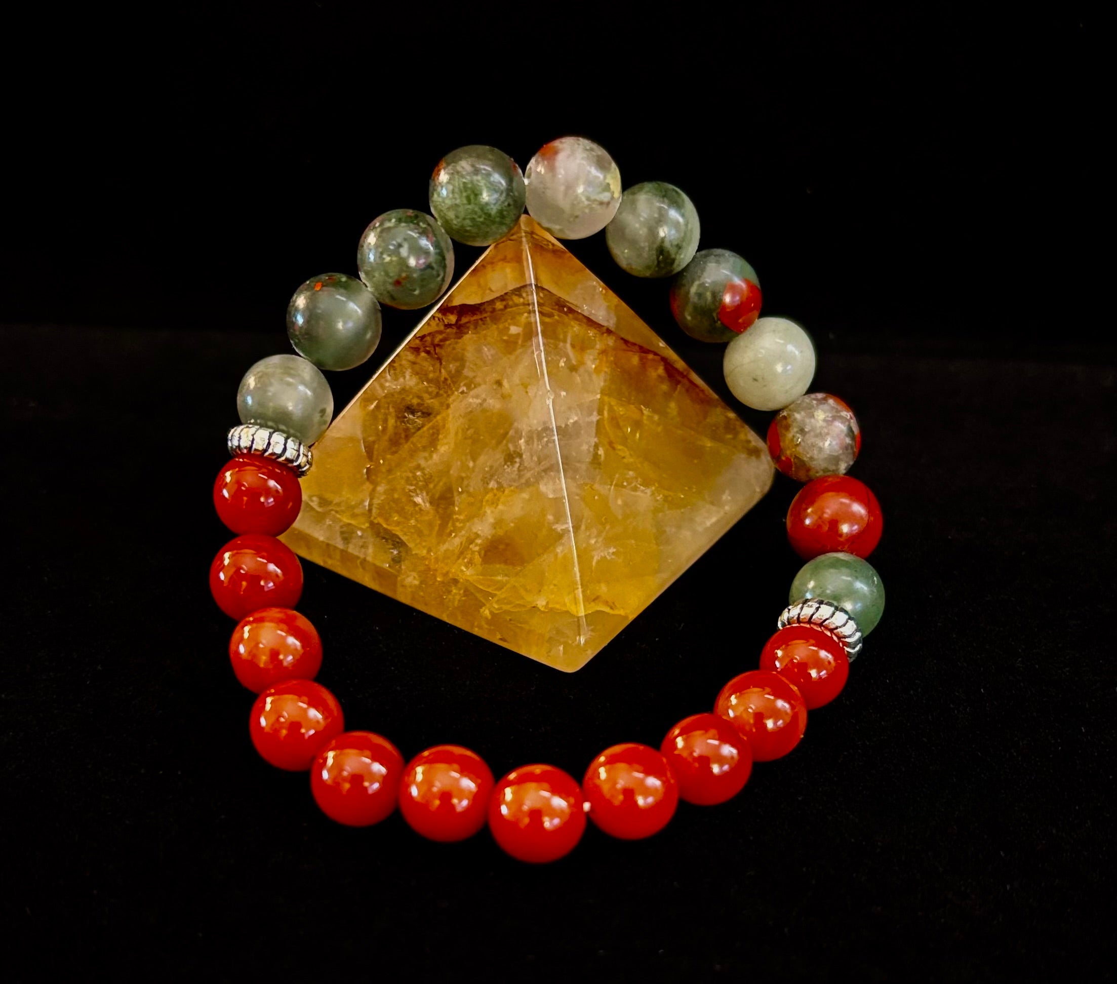Health & Wellness Intention Bracelet – Reiki-Infused Carnelian & African Bloodstone | | Wiccan Center