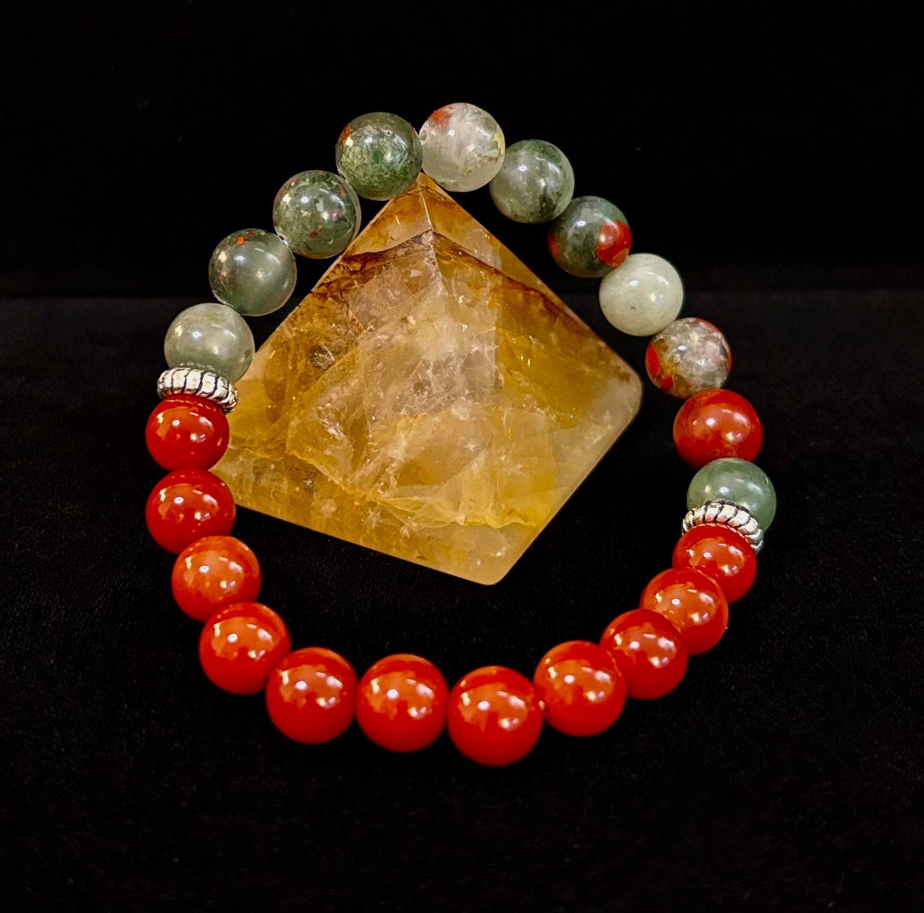 Health & Wellness Intention Bracelet – Reiki-Infused Carnelian & African Bloodstone | | Wiccan Center