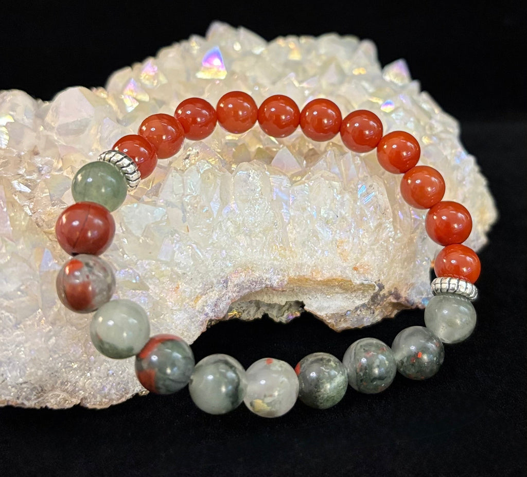 Health & Wellness Intention Bracelet – Reiki-Infused Carnelian & African Bloodstone | | Wiccan Center