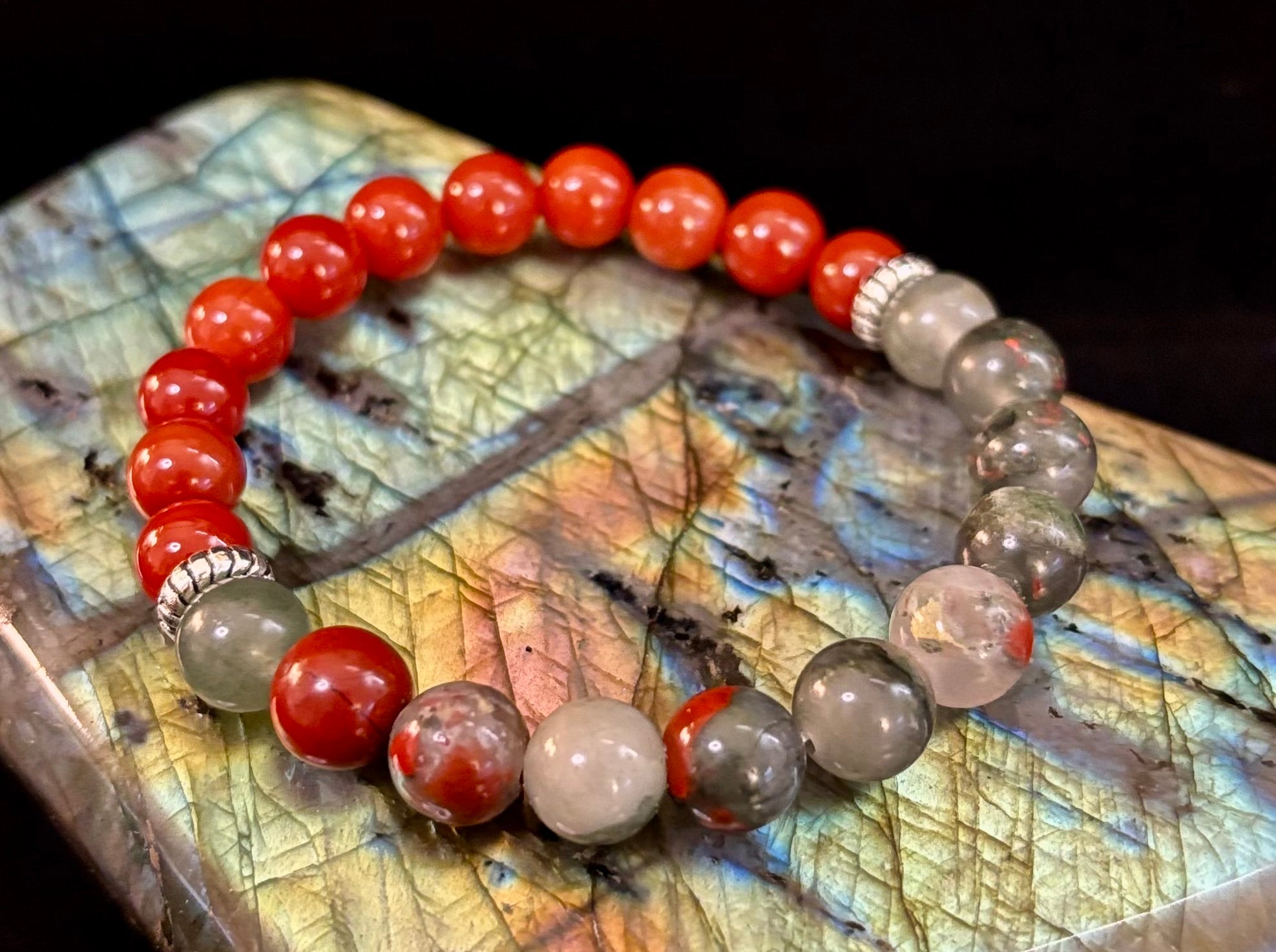 Health & Wellness Intention Bracelet – Reiki-Infused Carnelian & African Bloodstone | | Wiccan Center