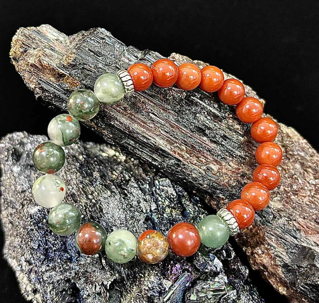 Health & Wellness Intention Bracelet – Reiki-Infused Carnelian & African Bloodstone | | Wiccan Center
