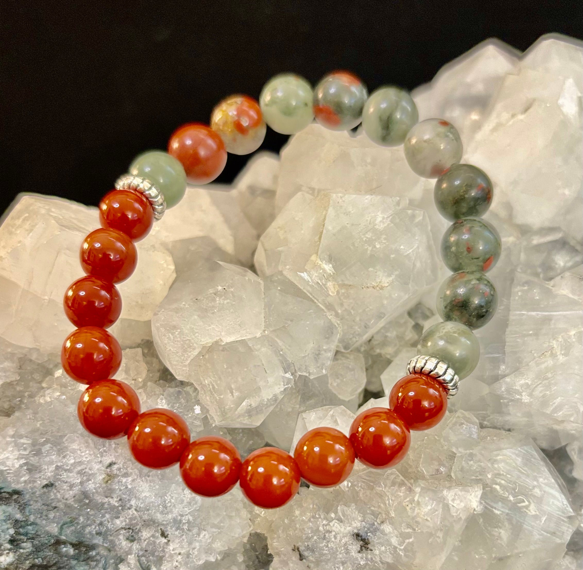 Health & Wellness Intention Bracelet – Reiki-Infused Carnelian & African Bloodstone | | Wiccan Center