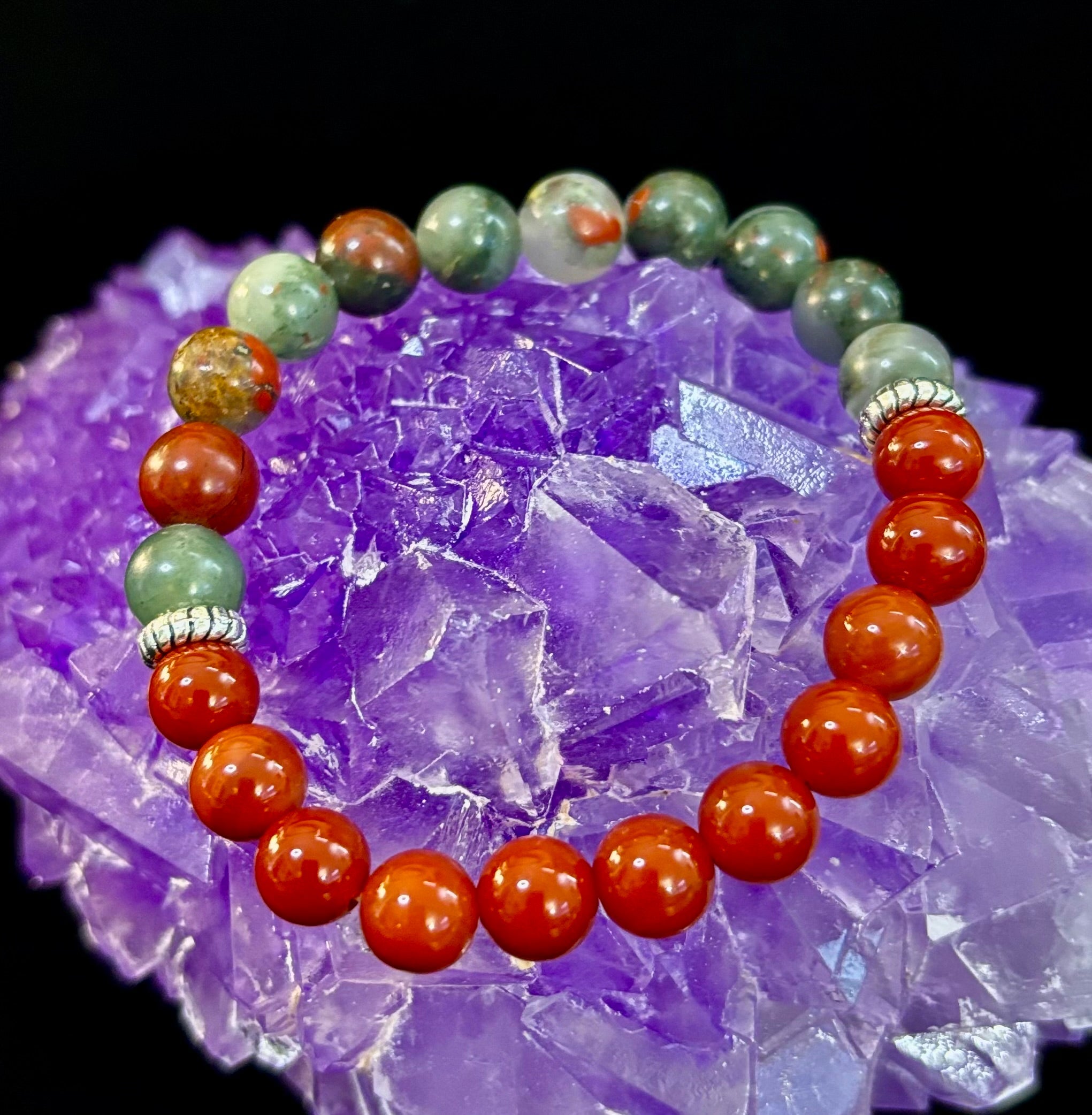 Health & Wellness Intention Bracelet – Reiki-Infused Carnelian & African Bloodstone | | Wiccan Center