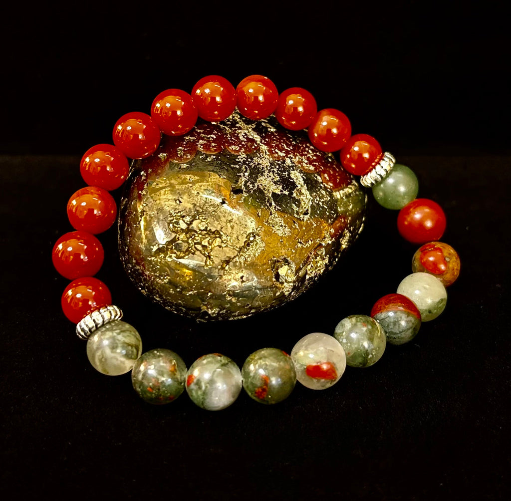 Health & Wellness Intention Bracelet – Reiki-Infused Carnelian & African Bloodstone | | Wiccan Center
