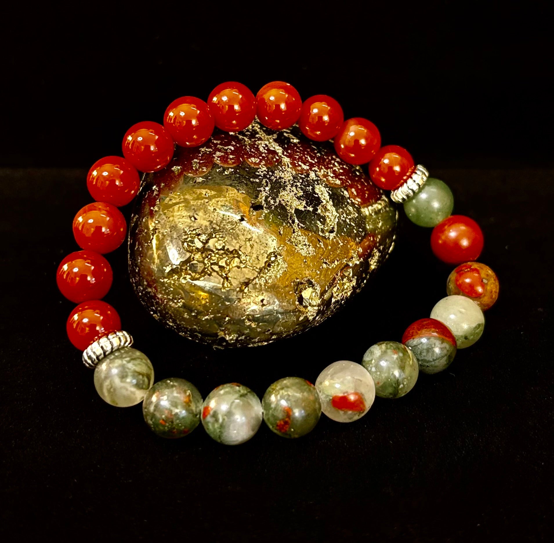 Health & Wellness Intention Bracelet – Reiki-Infused Carnelian & African Bloodstone | | Wiccan Center