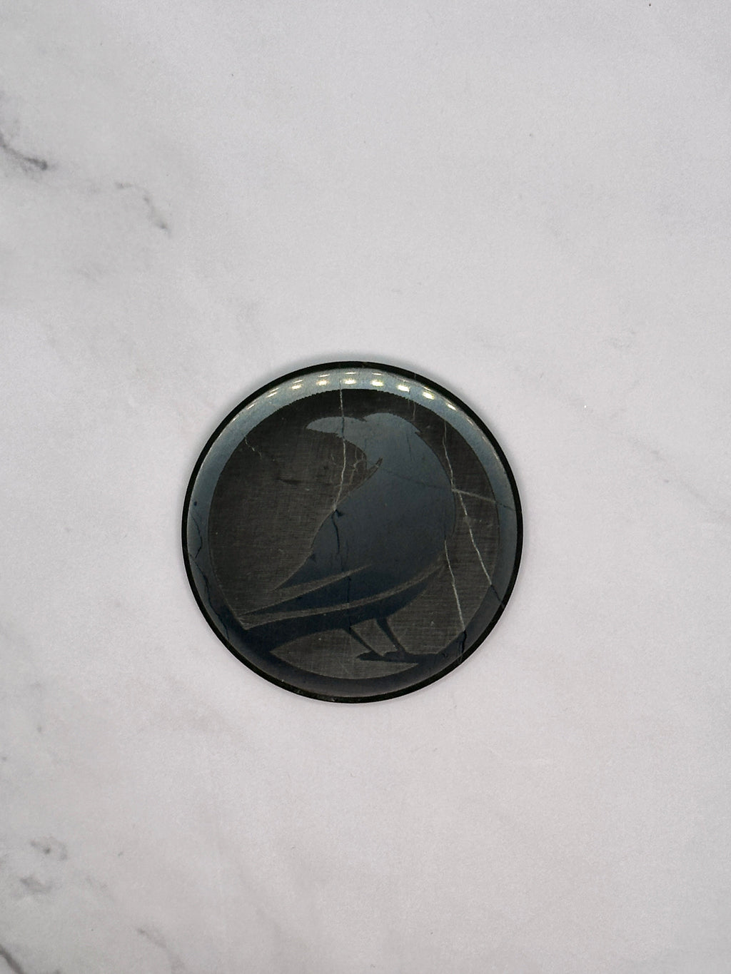 SENDING RAVENS SPECIAL EDITION SHUNGITE ROUND PHONE PLATES! - EMF Protection - Hand Cut Genuine Natural Shungite Phone Plate High Quality Black Lustrous Gemstone from Russia