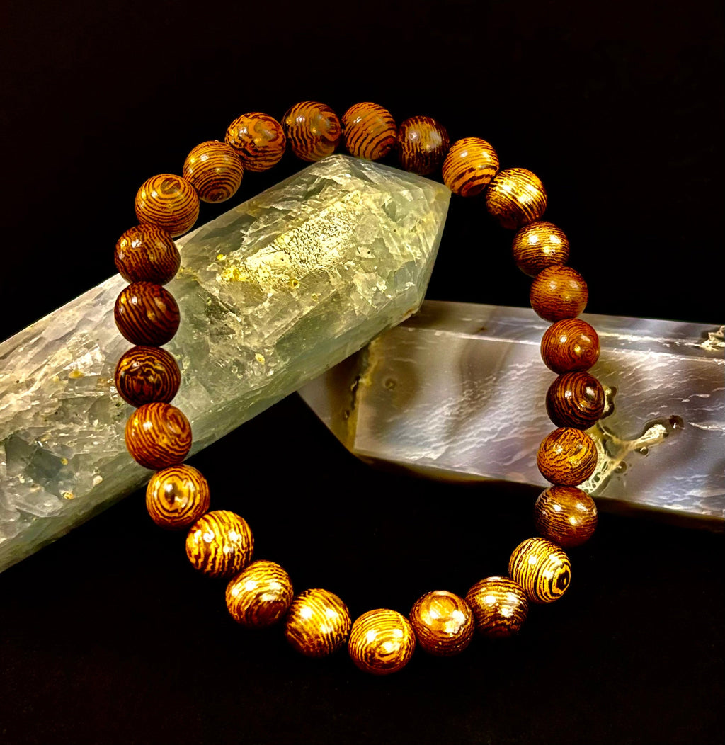 Barely There Wooden Bead Bracelet – Ultra-Lightweight Earth Style for Men (Large Wrists) | | Wiccan Center