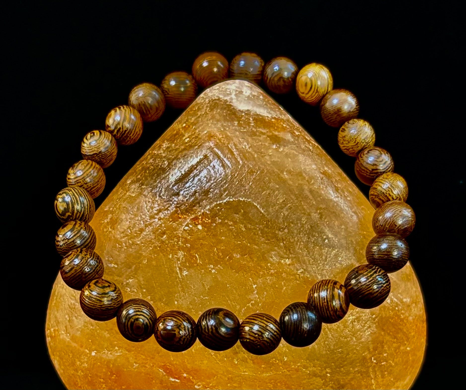 Barely There Wooden Bead Bracelet – Ultra-Lightweight Earth Style for Men (Large Wrists) | | Wiccan Center