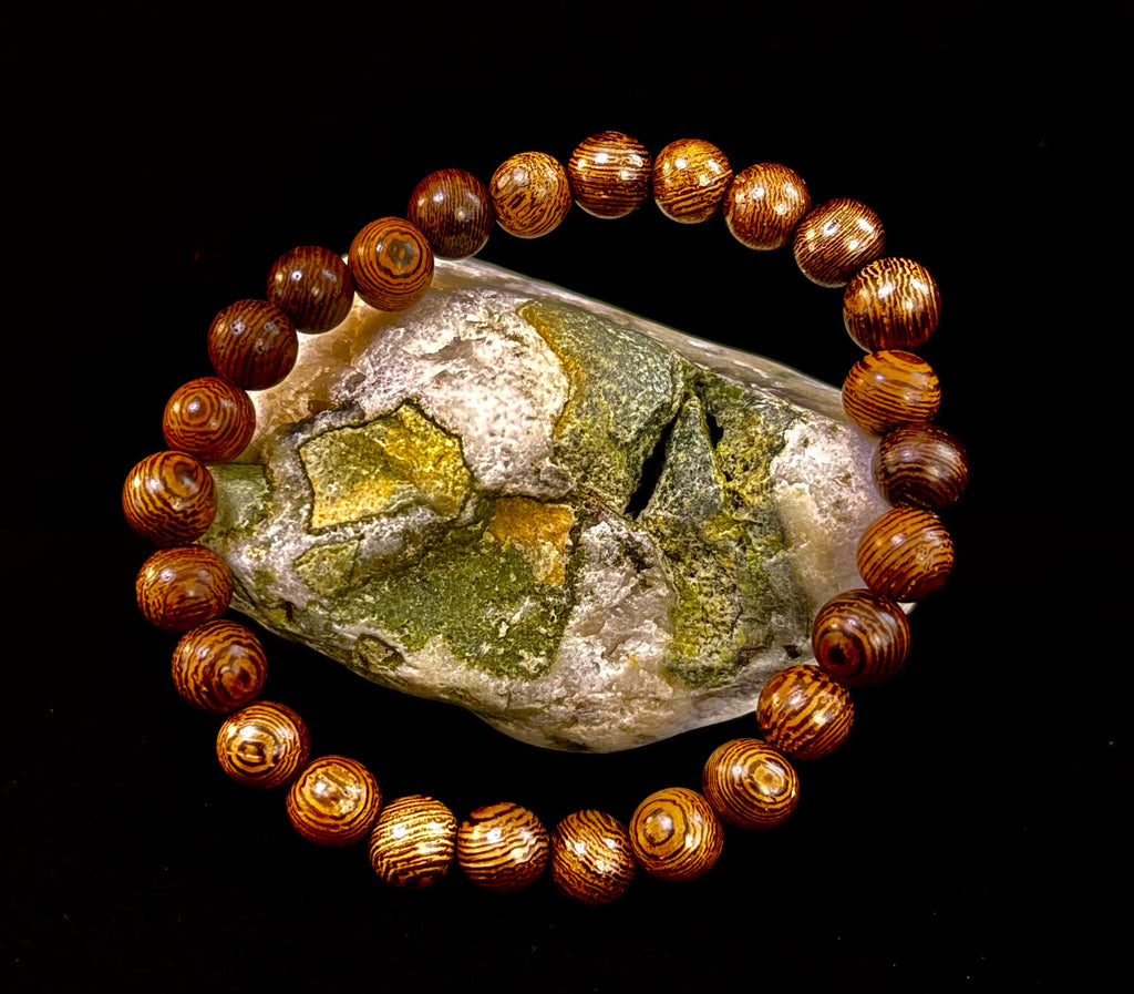 Barely There Wooden Bead Bracelet – Ultra-Lightweight Earth Style for Men (Large Wrists) | | Wiccan Center