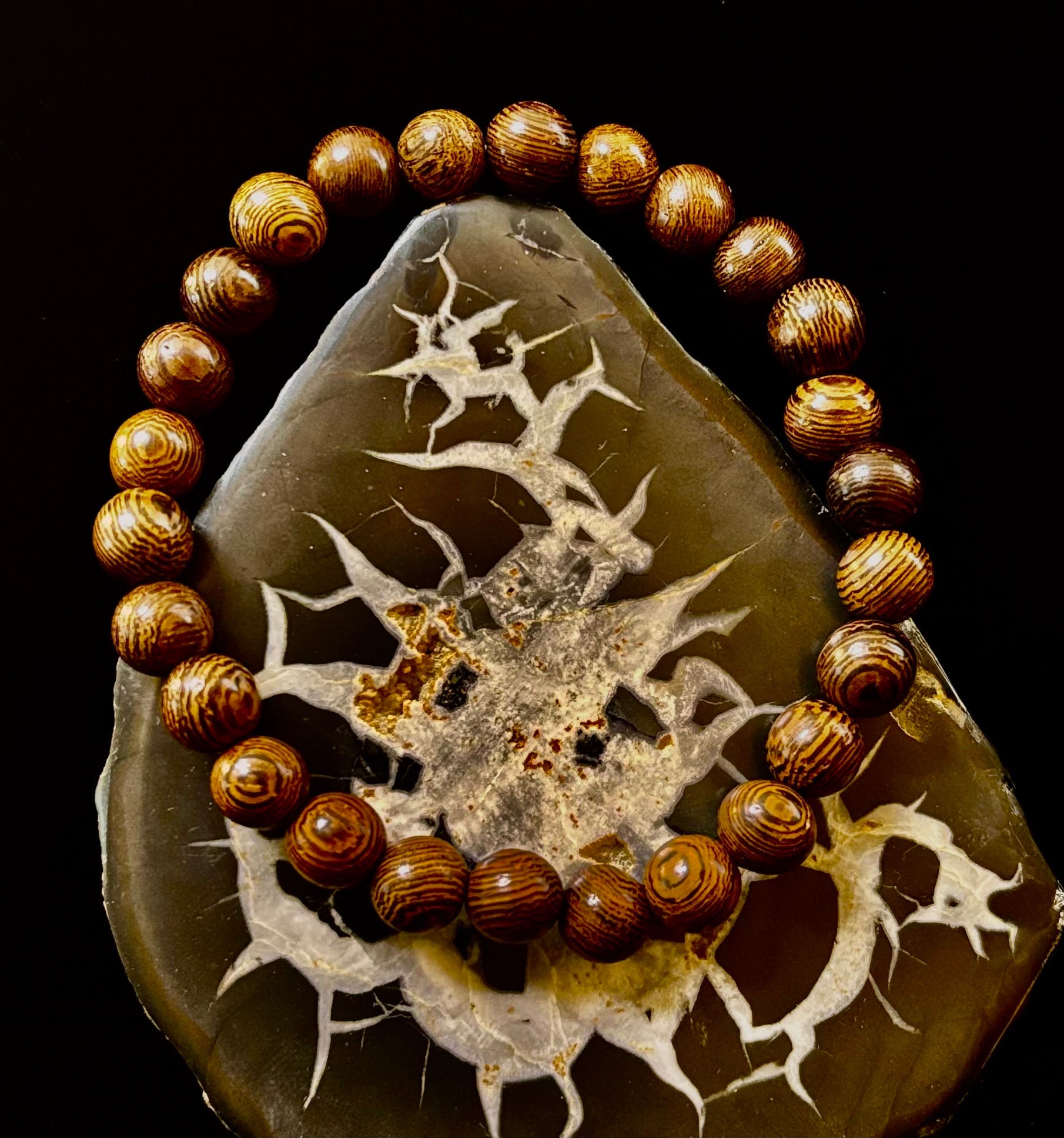 Barely There Wooden Bead Bracelet – Ultra-Lightweight Earth Style for Men (Large Wrists) | | Wiccan Center