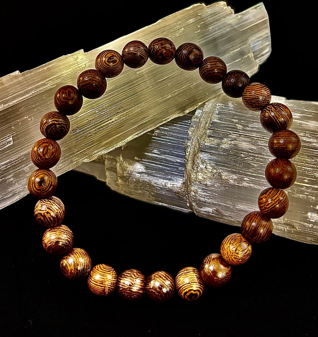 Barely There Wooden Bead Bracelet – Ultra-Lightweight Earth Style for Men (Large Wrists) | | Wiccan Center