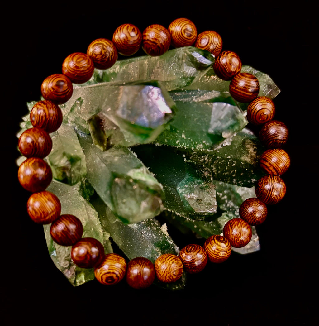 Barely There Wooden Bead Bracelet – Ultra-Lightweight Earth Style for Men (Large Wrists) | | Wiccan Center