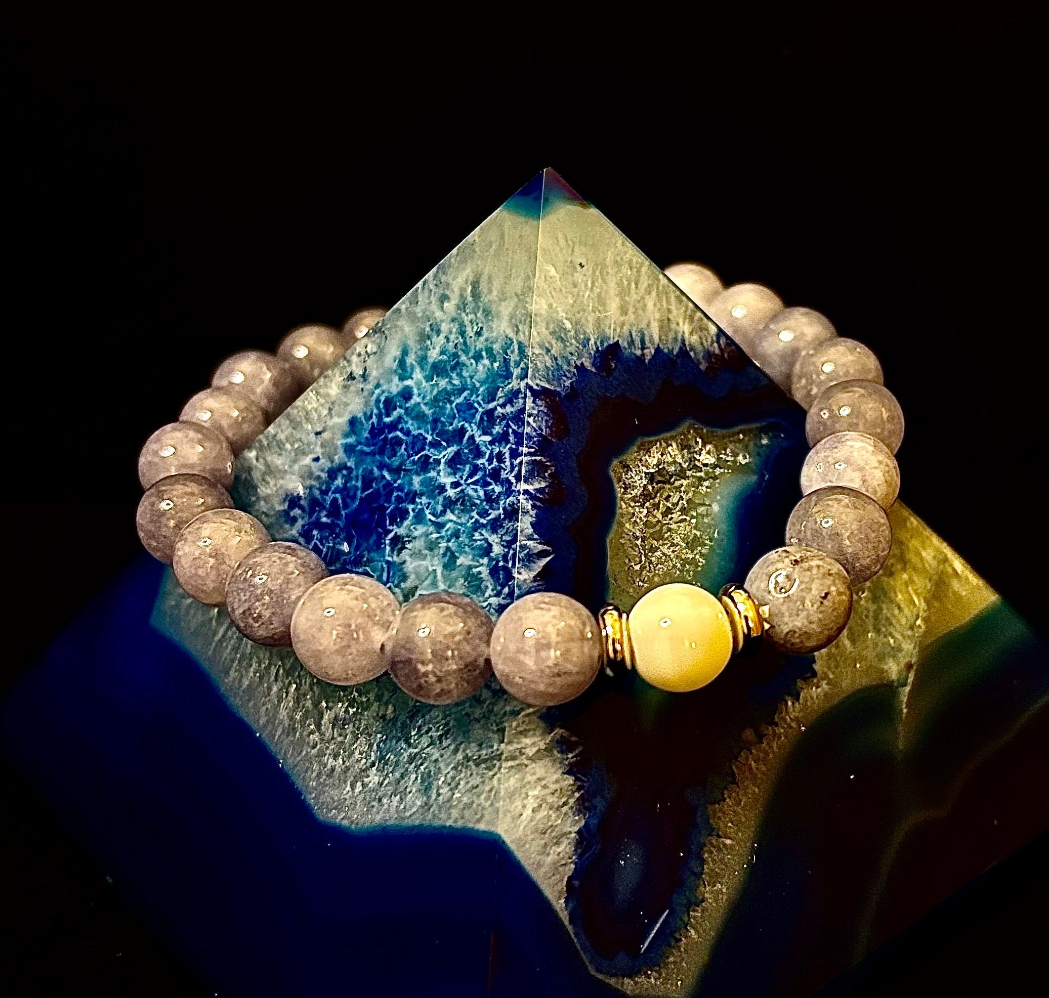 Angelic Harmony Bracelet – Angelite & White Porcelain Stone (Reiki-Infused | Medium Wrists) | | Wiccan Center