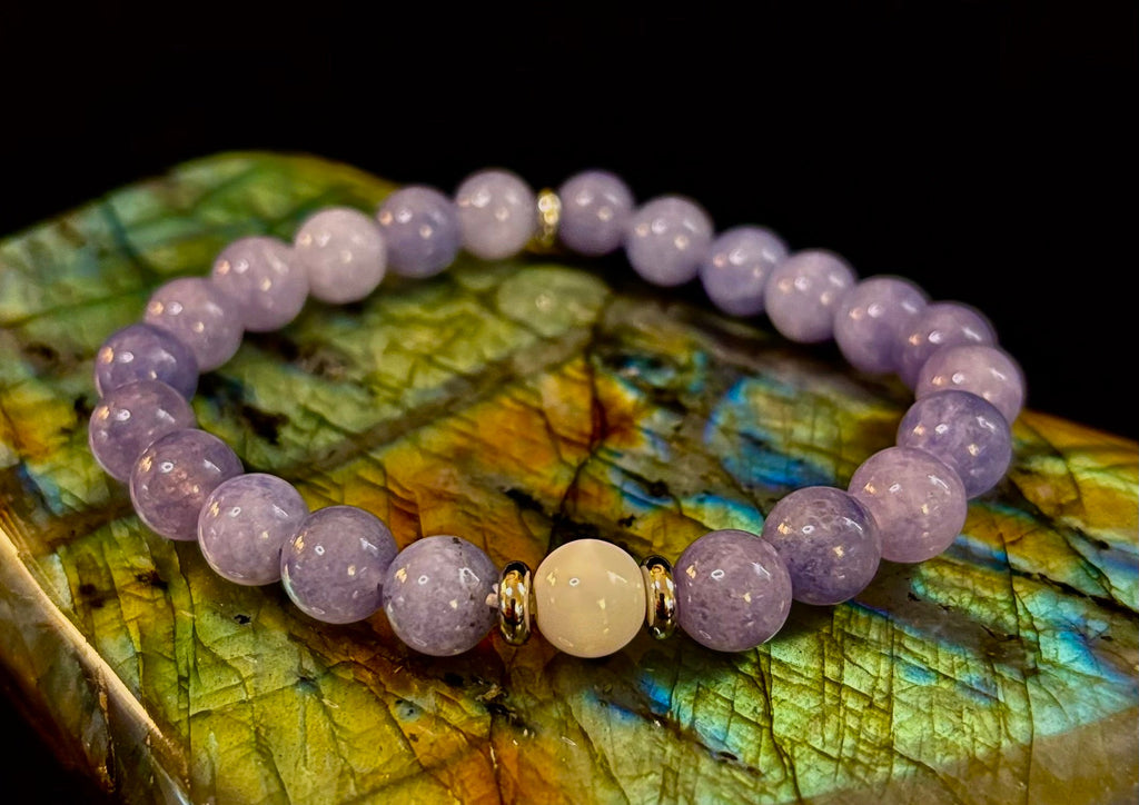 Angelic Harmony Bracelet – Angelite & White Porcelain Stone (Reiki-Infused | Medium Wrists) | | Wiccan Center