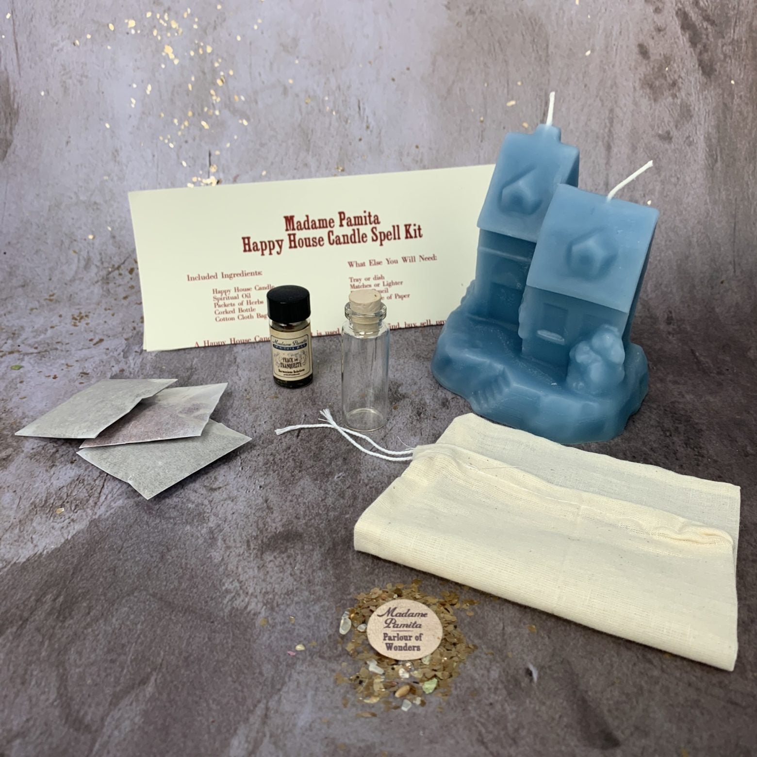 Happy House Candle Spell Kit - Home Protection, Harmony & Blessings | Candle Spell Kit | Wiccan Center