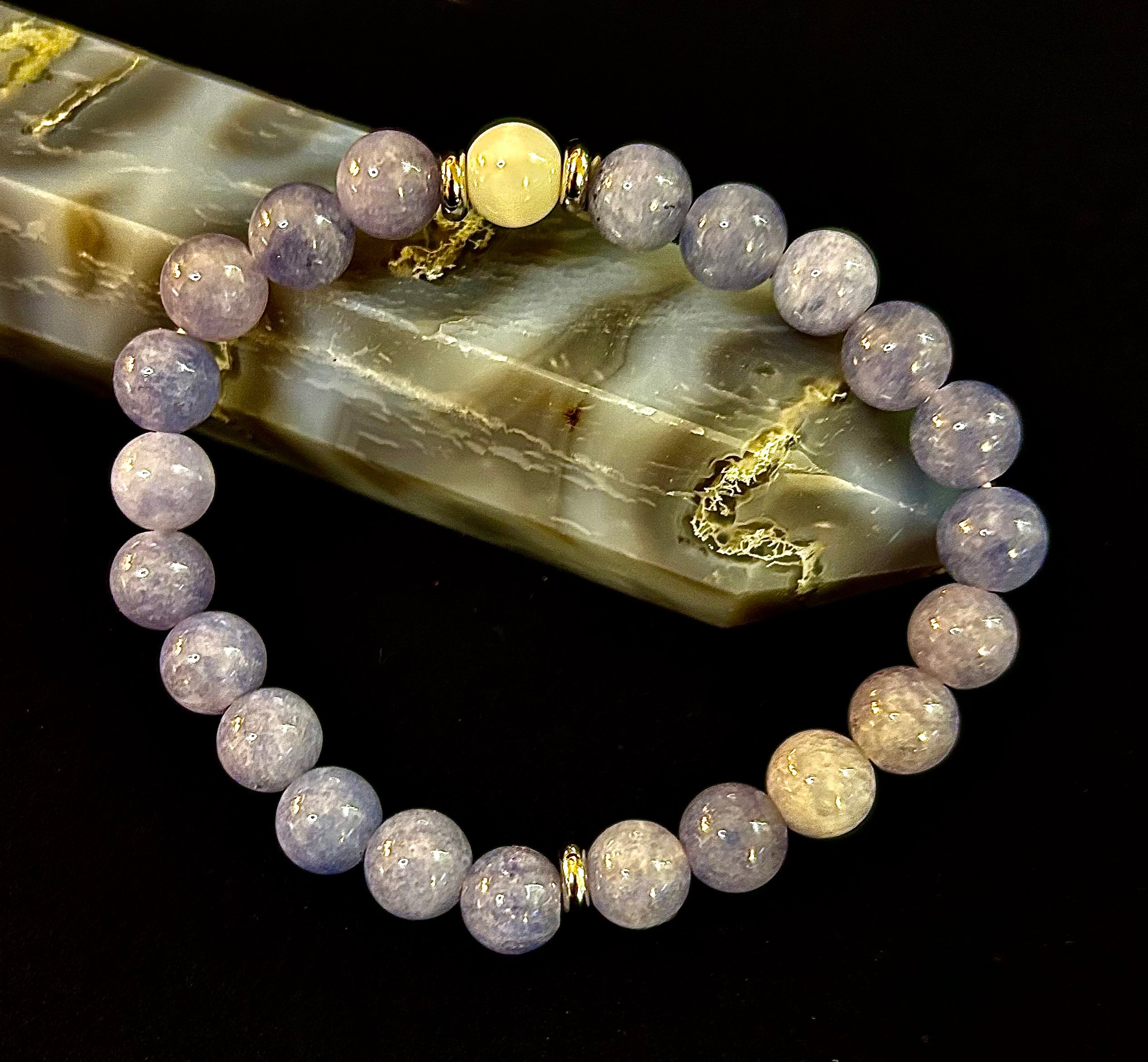 Angelic Harmony Bracelet – Angelite & White Porcelain Stone (Reiki-Infused | Medium Wrists) | | Wiccan Center