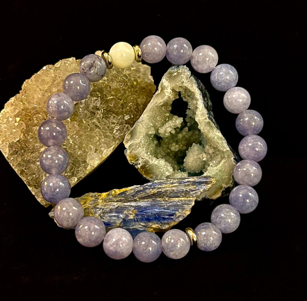 Angelic Harmony Bracelet – Angelite & White Porcelain Stone (Reiki-Infused | Medium Wrists) | | Wiccan Center