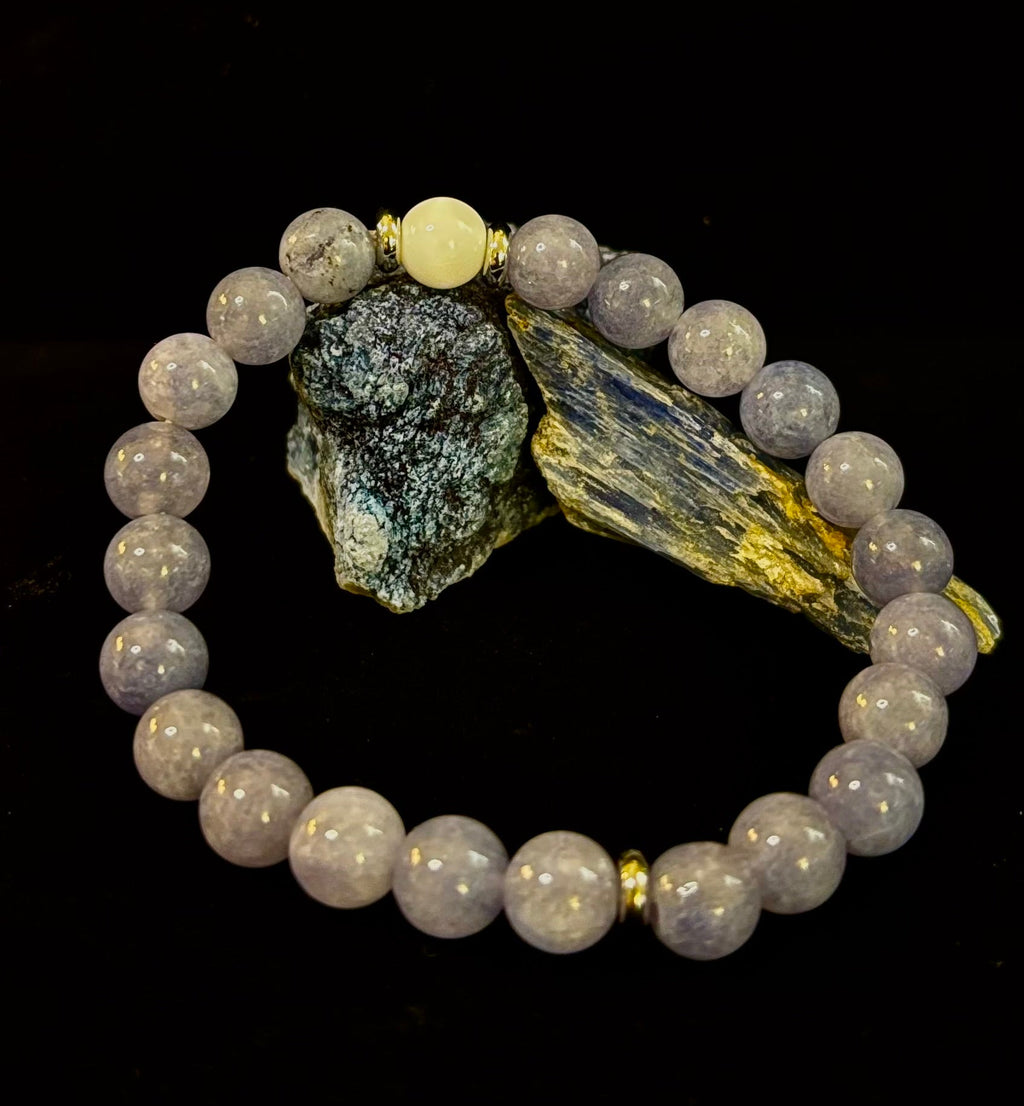 Angelic Harmony Bracelet – Angelite & White Porcelain Stone (Reiki-Infused | Medium Wrists) | | Wiccan Center