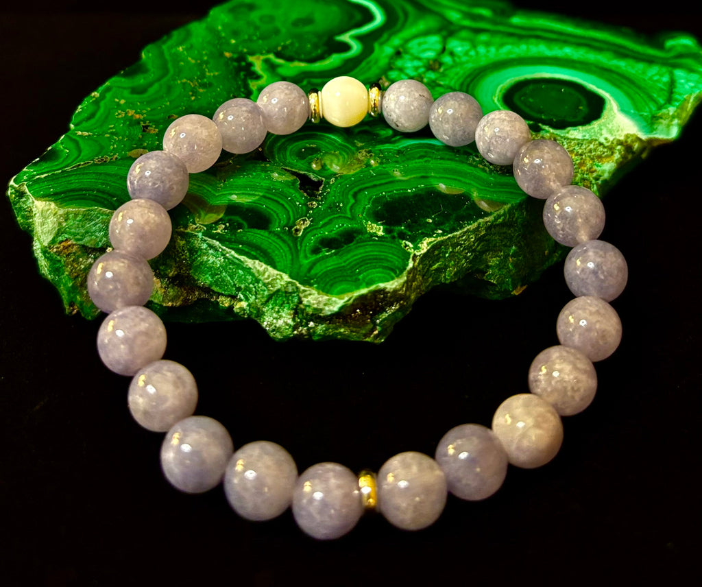 Angelic Harmony Bracelet – Angelite & White Porcelain Stone (Reiki-Infused | Medium Wrists) | | Wiccan Center