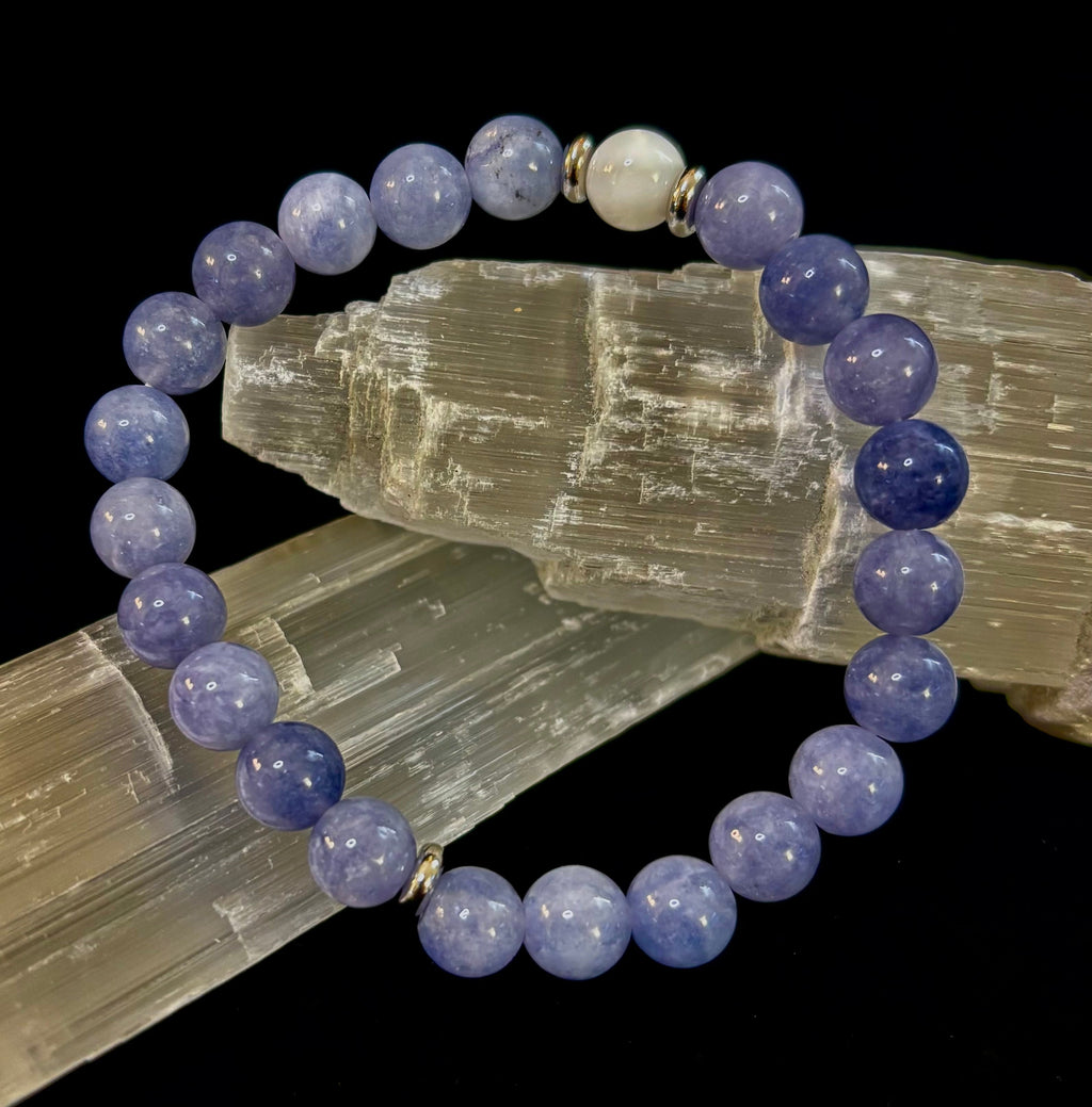 Angelic Harmony Bracelet – Angelite & White Porcelain Stone (Reiki-Infused | Medium Wrists) | | Wiccan Center