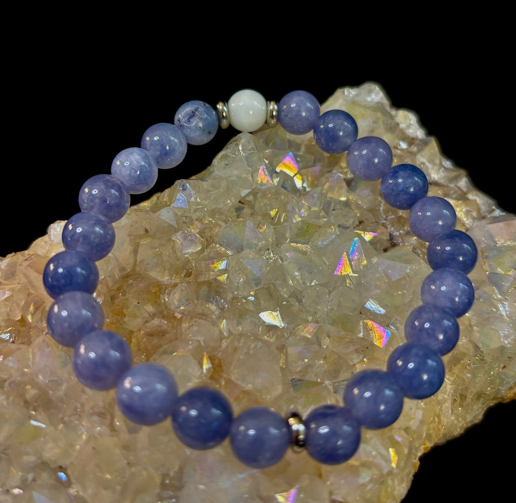 Angelic Harmony Bracelet – Angelite & White Porcelain Stone (Reiki-Infused | Medium Wrists) | | Wiccan Center