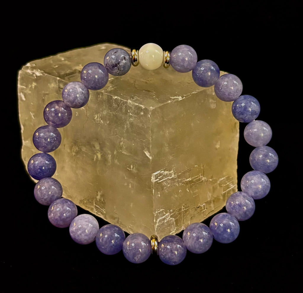 Angelic Harmony Bracelet – Angelite & White Porcelain Stone (Reiki-Infused | Medium Wrists) | | Wiccan Center
