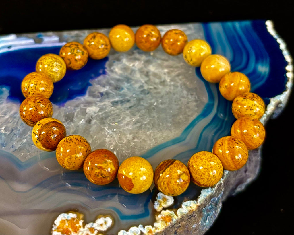 Earth Journey Picture Jasper Bracelet – Reiki-Infused 10mm (Medium–Large Wrists) | | Wiccan Center