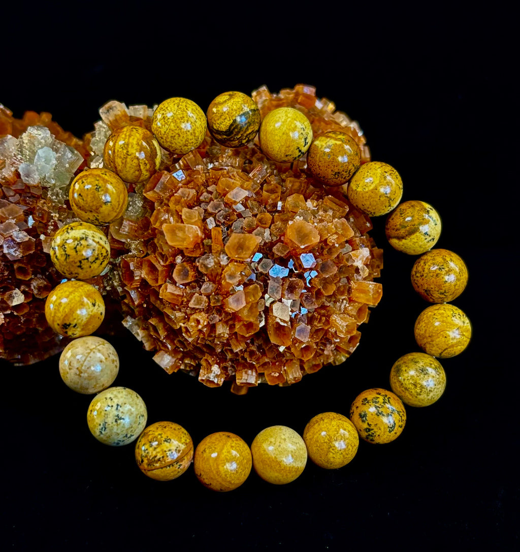 Earth Journey Picture Jasper Bracelet – Reiki-Infused 10mm (Medium–Large Wrists) | | Wiccan Center