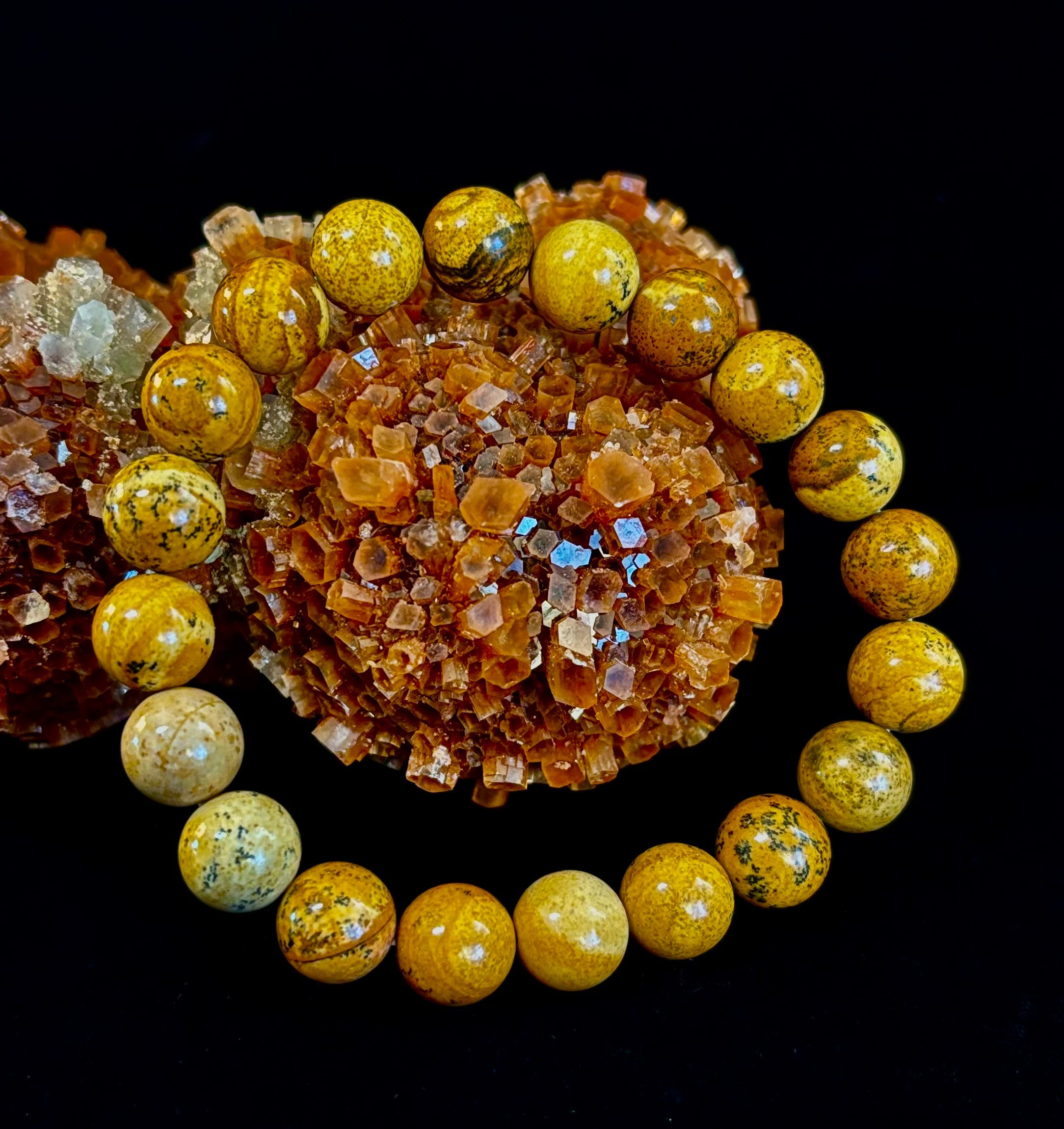 Earth Journey Picture Jasper Bracelet – Reiki-Infused 10mm (Medium–Large Wrists) | | Wiccan Center