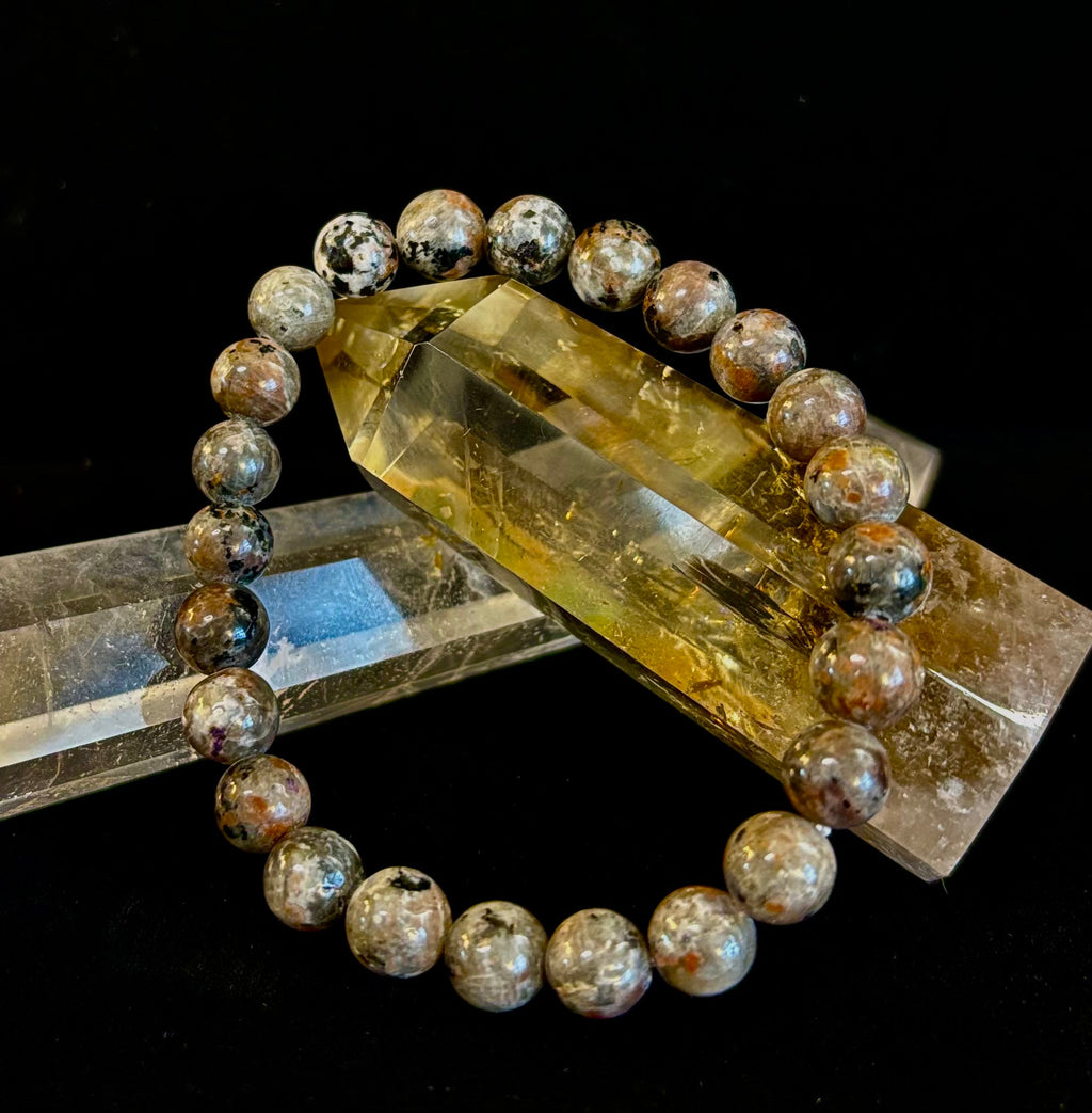 Yooperlite Grounding Bracelet – Natural UV Reactive Stone, 8mm Beads (Large Wrists) | | Wiccan Center