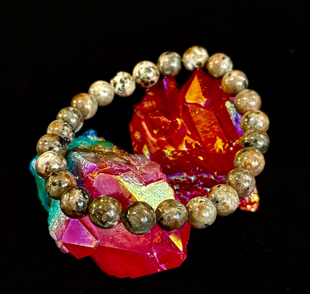 Yooperlite Grounding Bracelet – Natural UV Reactive Stone, 8mm Beads (Large Wrists) | | Wiccan Center