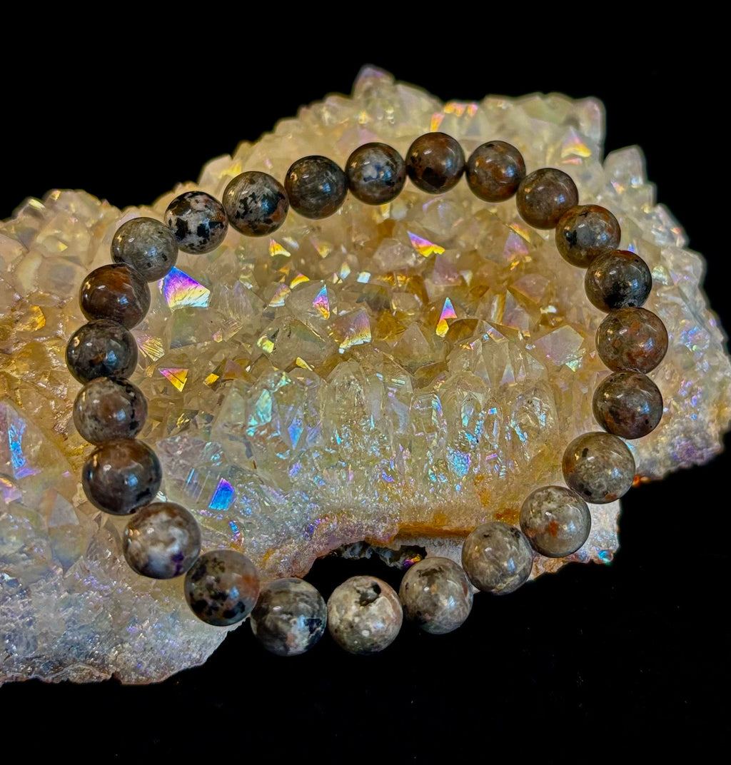Yooperlite Grounding Bracelet – Natural UV Reactive Stone, 8mm Beads (Large Wrists) | | Wiccan Center