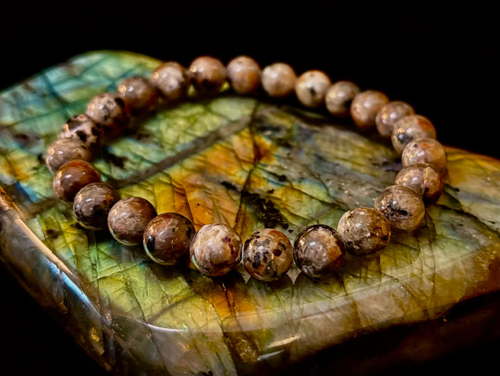 Yooperlite Grounding Bracelet – Natural UV Reactive Stone, 8mm Beads (Large Wrists) | | Wiccan Center