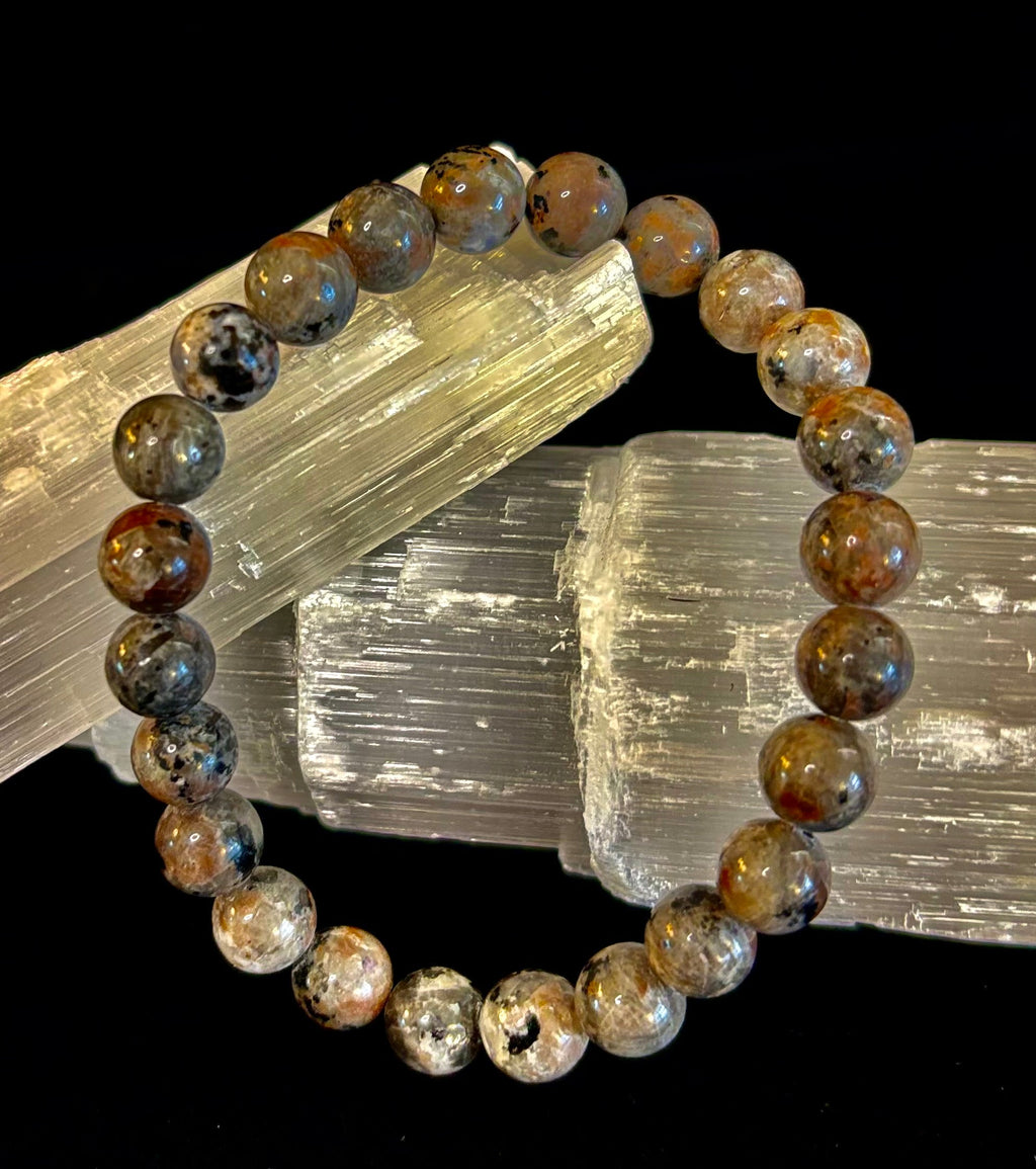 Yooperlite Grounding Bracelet – Natural UV Reactive Stone, 8mm Beads (Large Wrists) | | Wiccan Center