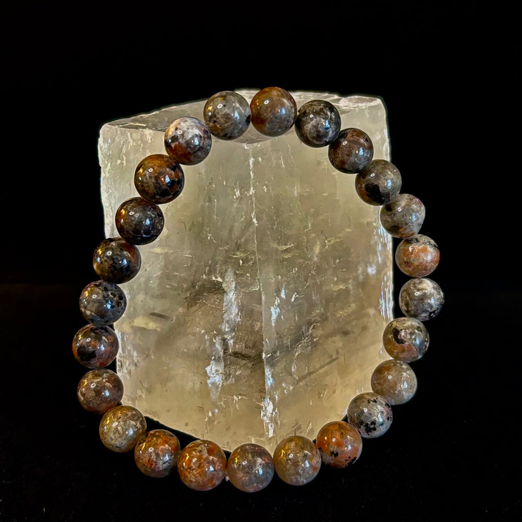 Yooperlite Grounding Bracelet – Natural UV Reactive Stone, 8mm Beads (Large Wrists) | | Wiccan Center