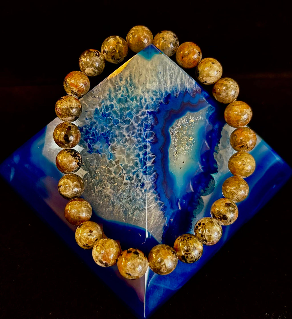 Yooperlite Grounding Bracelet – Natural UV Reactive Stone, 8mm Beads (Large Wrists) | | Wiccan Center