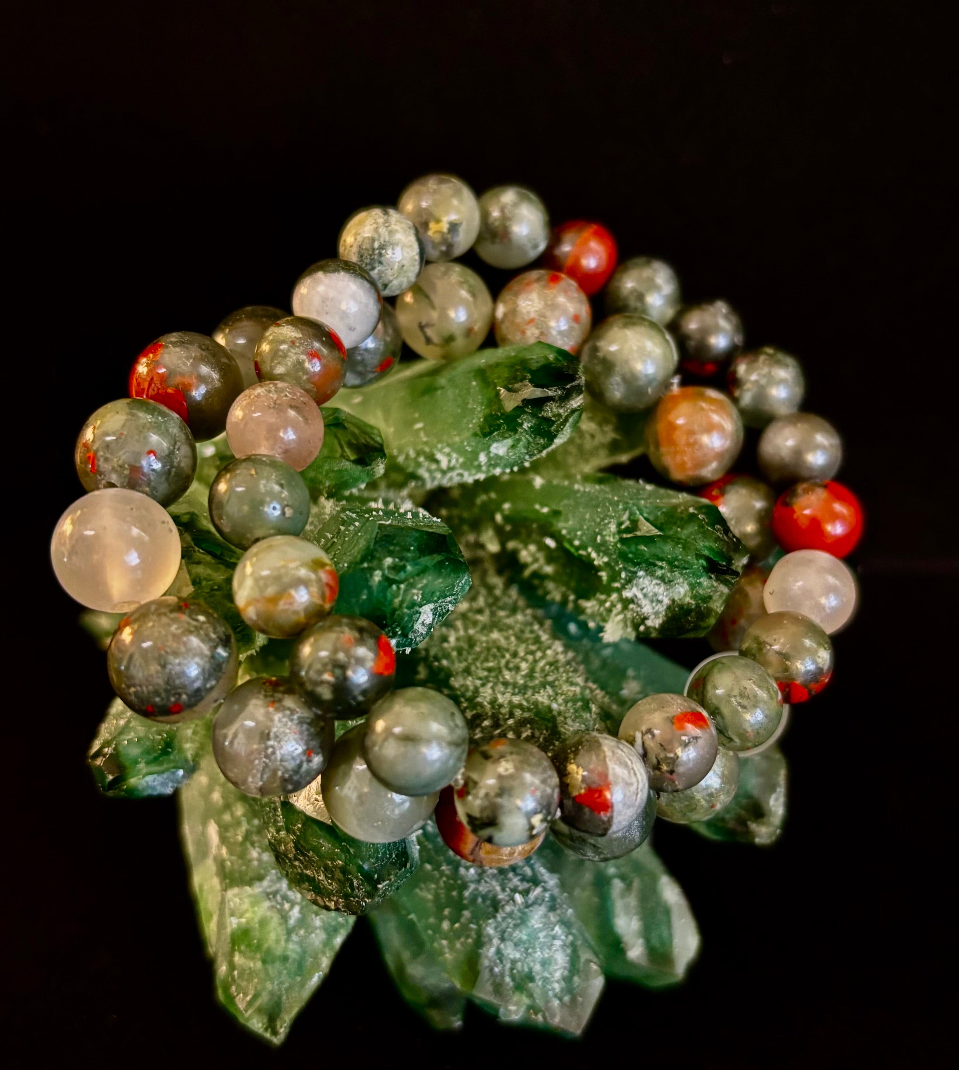 African Bloodstone Bracelet – Courage, Strength & Grounding Beaded Bracelet (8mm or 10mm) | | Wiccan Center