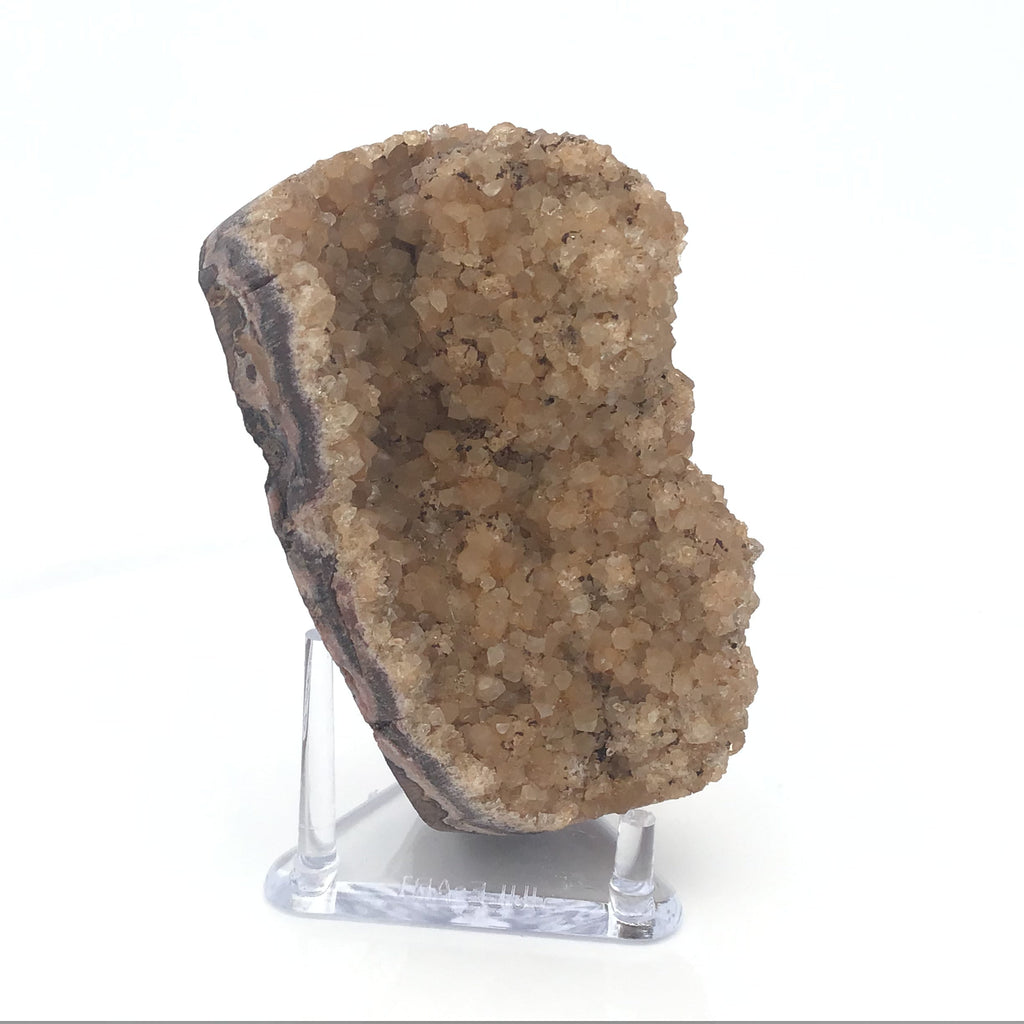 Citrine Druze Stalactite Specimen with Brown Matrix on Lucite Stand | Crystals & Minerals > Specimens | Wiccan Center