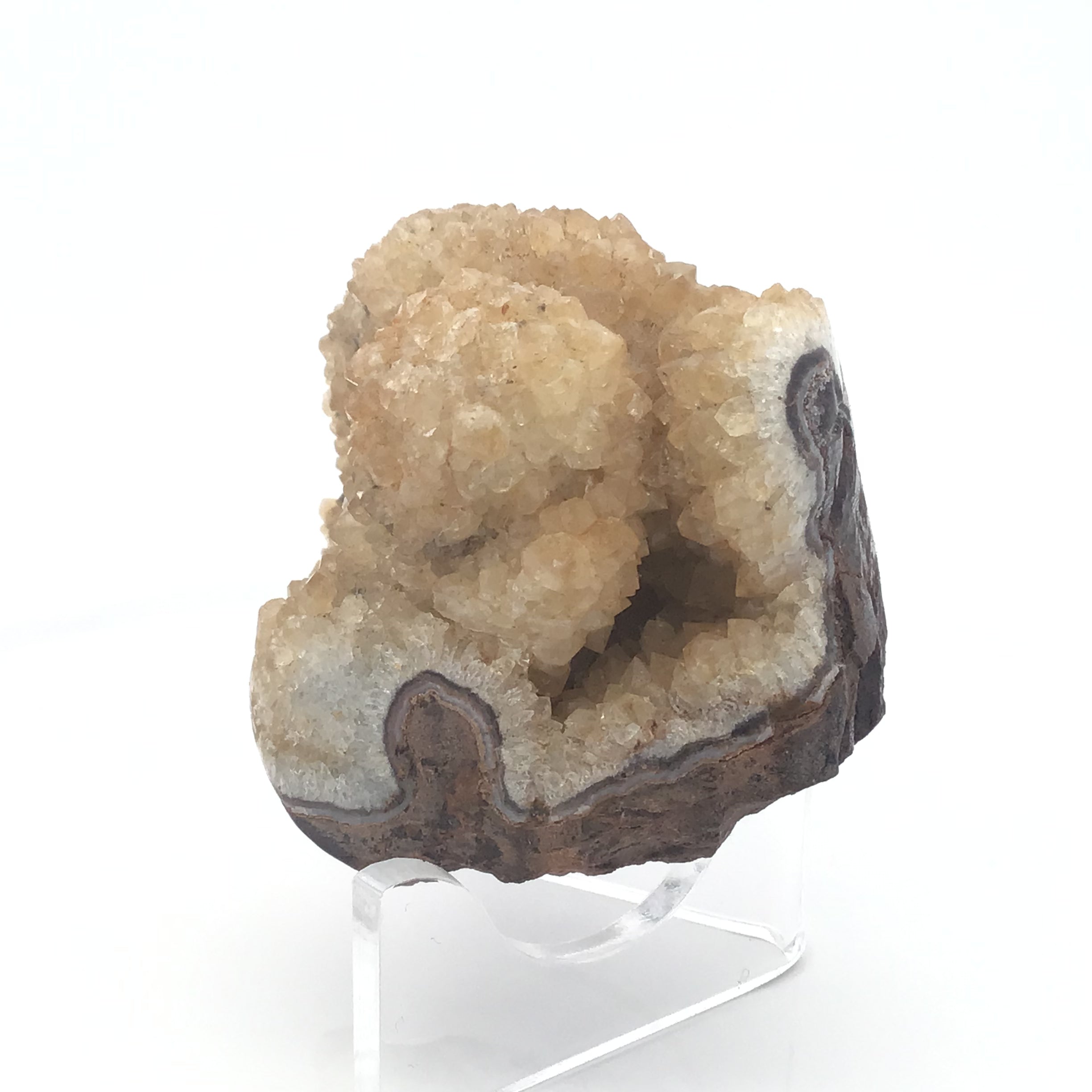Citrine Druze Stalactite Specimen with Brown Matrix on Lucite Stand | Crystals & Minerals > Specimens | Wiccan Center