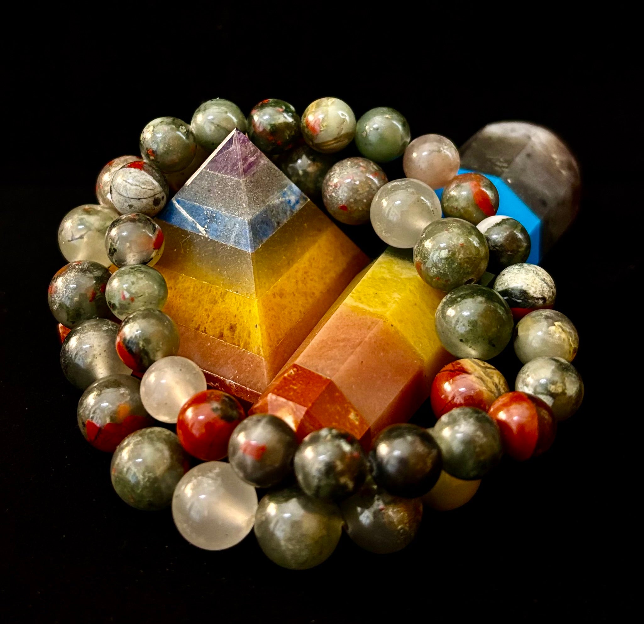 African Bloodstone Bracelet – Courage, Strength & Grounding Beaded Bracelet (8mm or 10mm) | | Wiccan Center