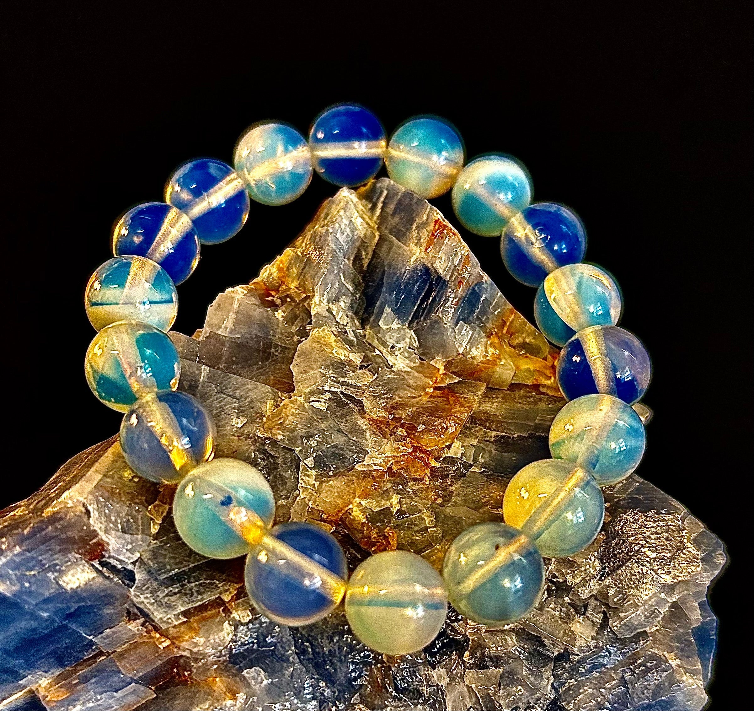 Opalite Healing Bracelet – Spiritual Energy & Inner Peace (8mm or 10mm Beads, Two Wrist Size Options) | | Wiccan Center
