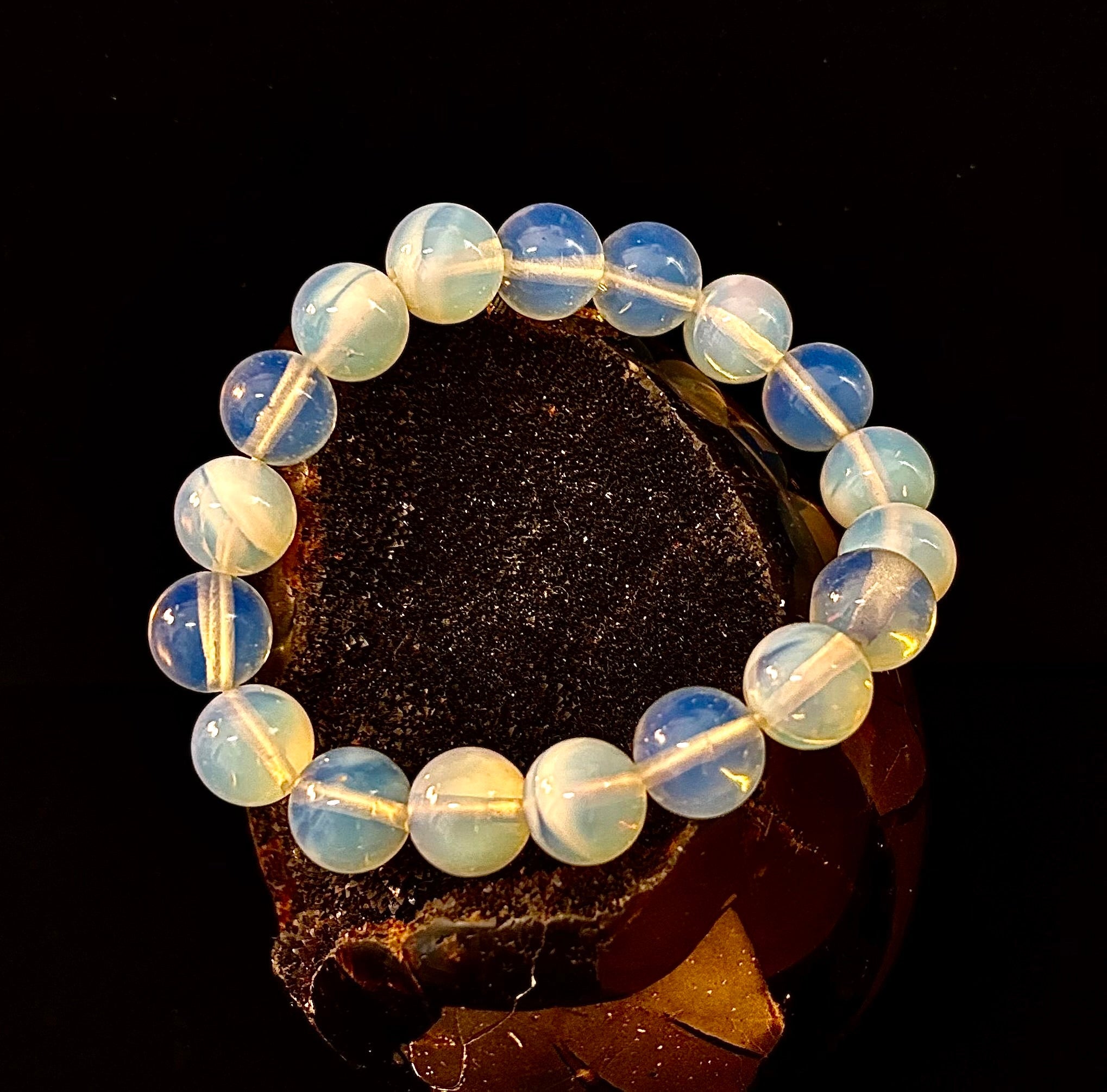 Opalite Healing Bracelet – Spiritual Energy & Inner Peace (8mm or 10mm Beads, Two Wrist Size Options) | | Wiccan Center