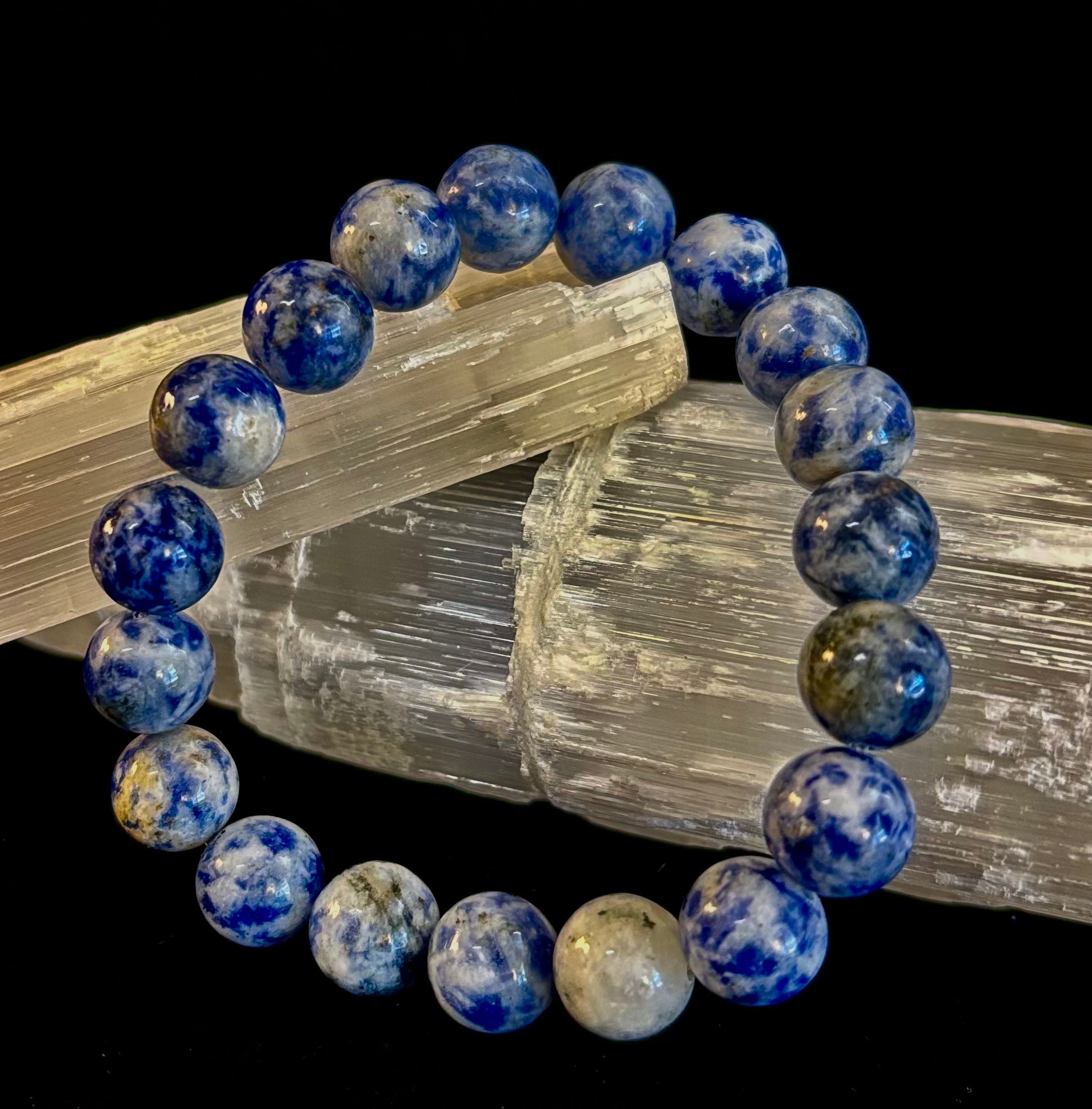 Blue Spot Jasper Beaded Bracelet – Medium Wrists | | Wiccan Center