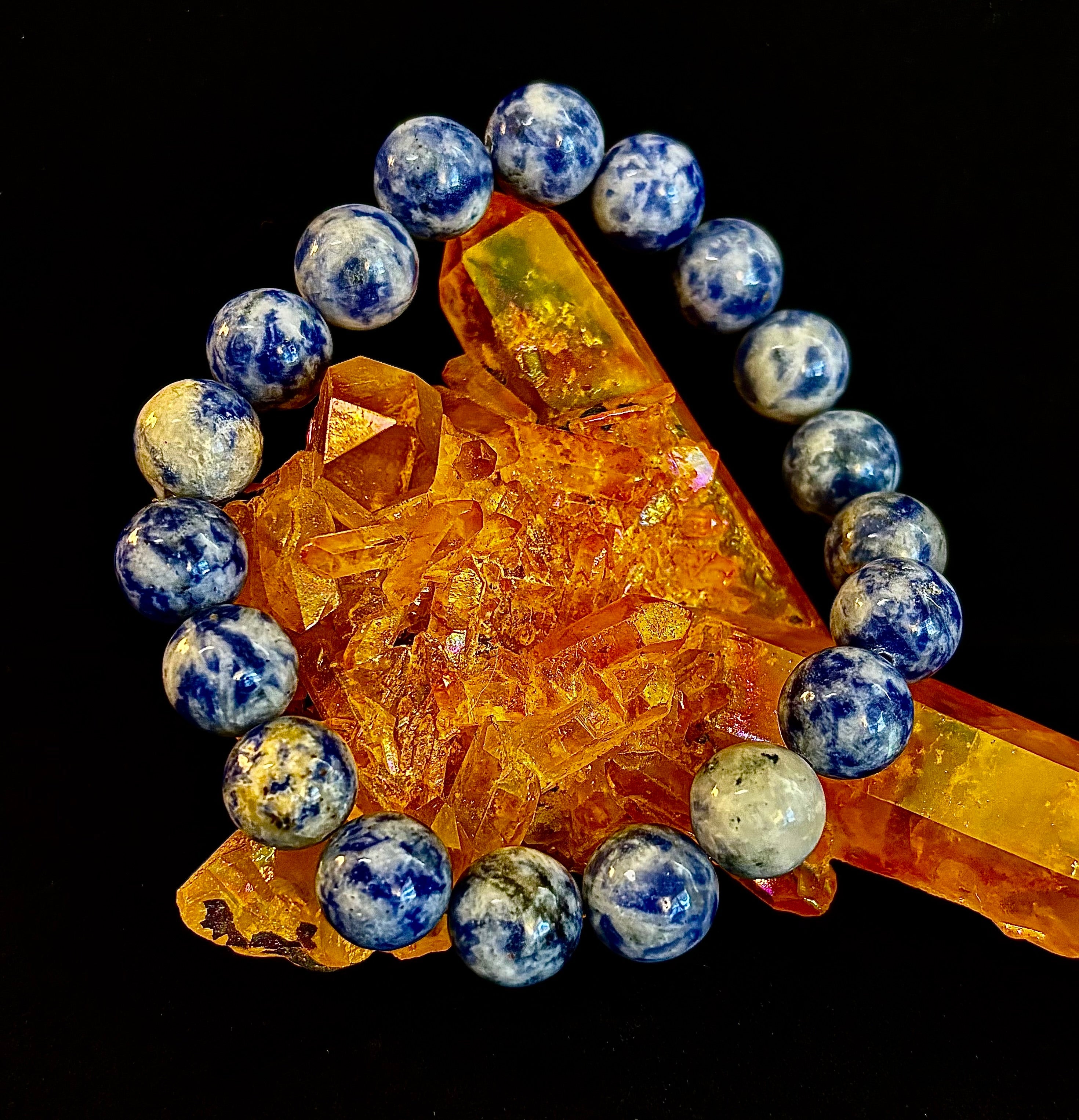Blue Spot Jasper Beaded Bracelet – Medium Wrists | | Wiccan Center