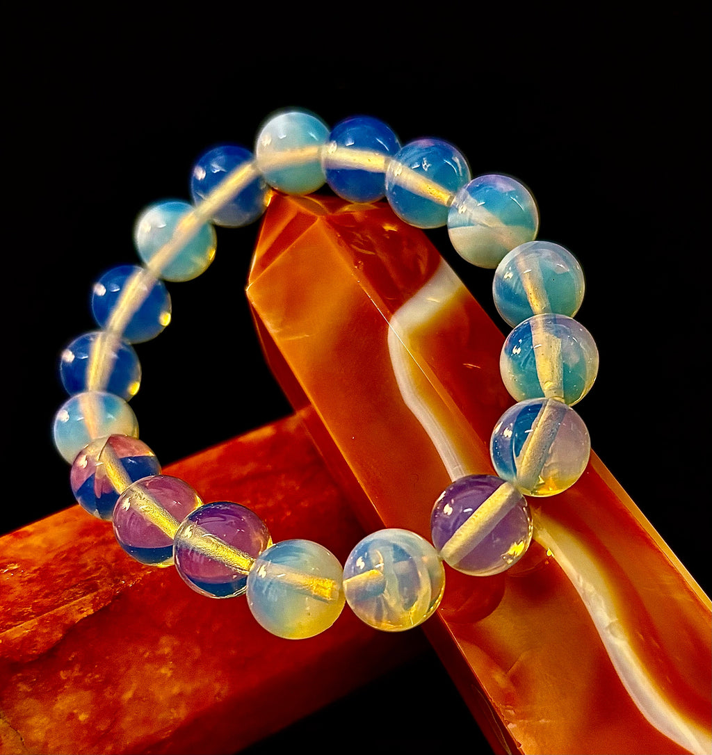 Opalite Healing Bracelet – Spiritual Energy & Inner Peace (8mm or 10mm Beads, Two Wrist Size Options) | | Wiccan Center