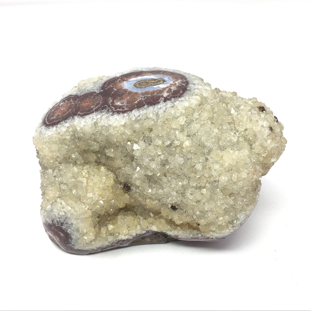 Citrine Druze Stalactite Specimen with Polished Agate Tubuals on Lucite Stand | Crystals & Minerals > Specimens | Wiccan Center