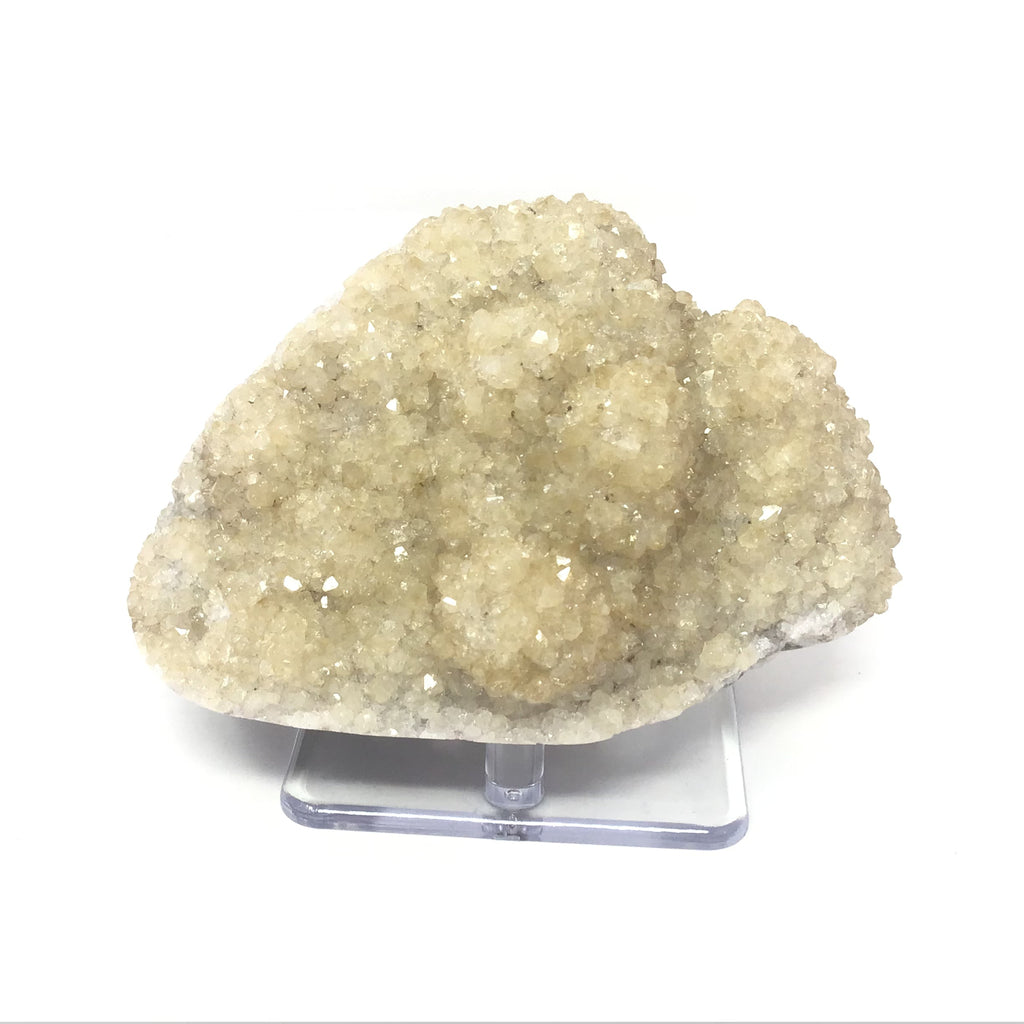 Citrine Druze Stalactite Specimen with Polished Agate Tubuals on Lucite Stand | Crystals & Minerals > Specimens | Wiccan Center